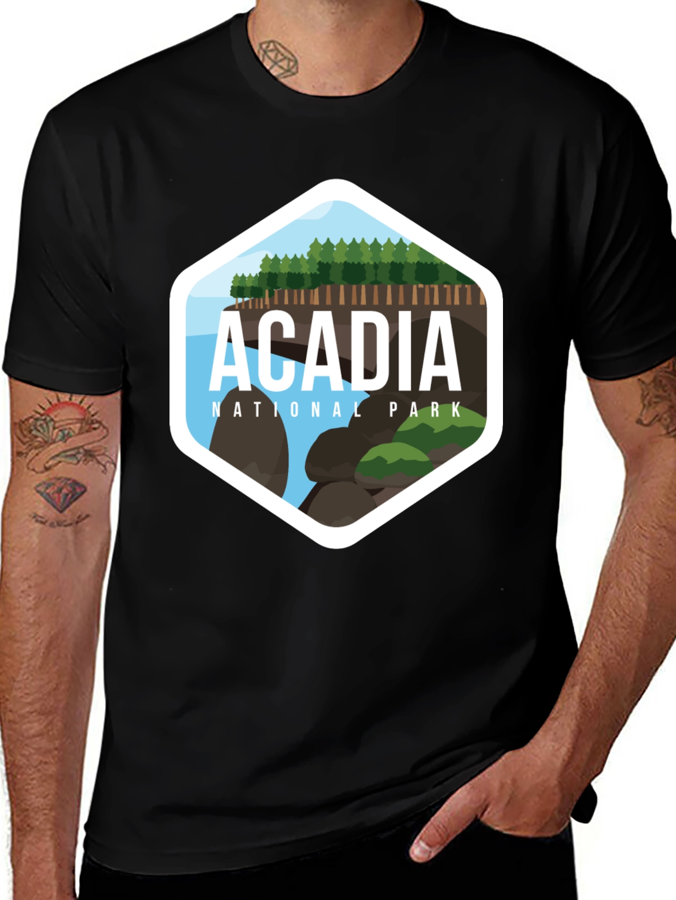 Acadia National Park Black T-Shirt