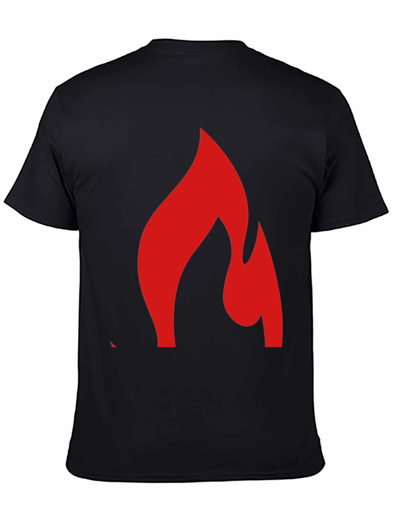 Bold Flame Graphic Tee - Black Cotton Blend Shirt