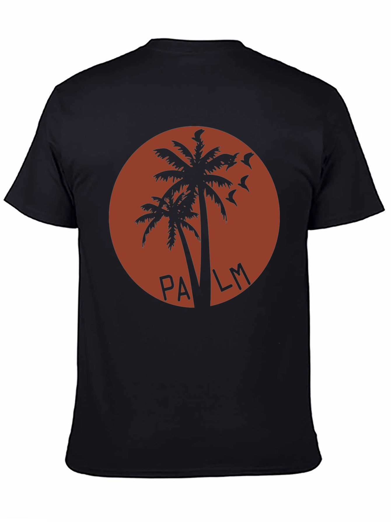 Retro Palm Tree Graphic T-Shirt - Black