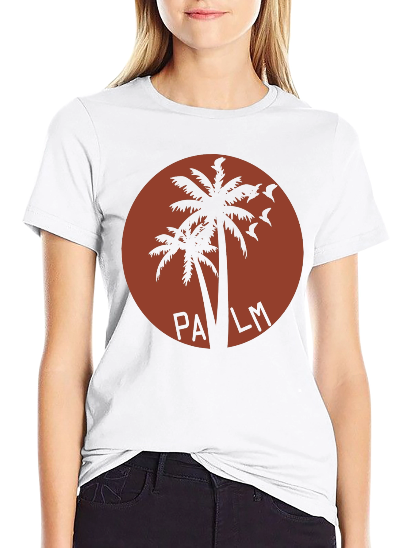 Retro Palm Tree Graphic T-Shirt - Black