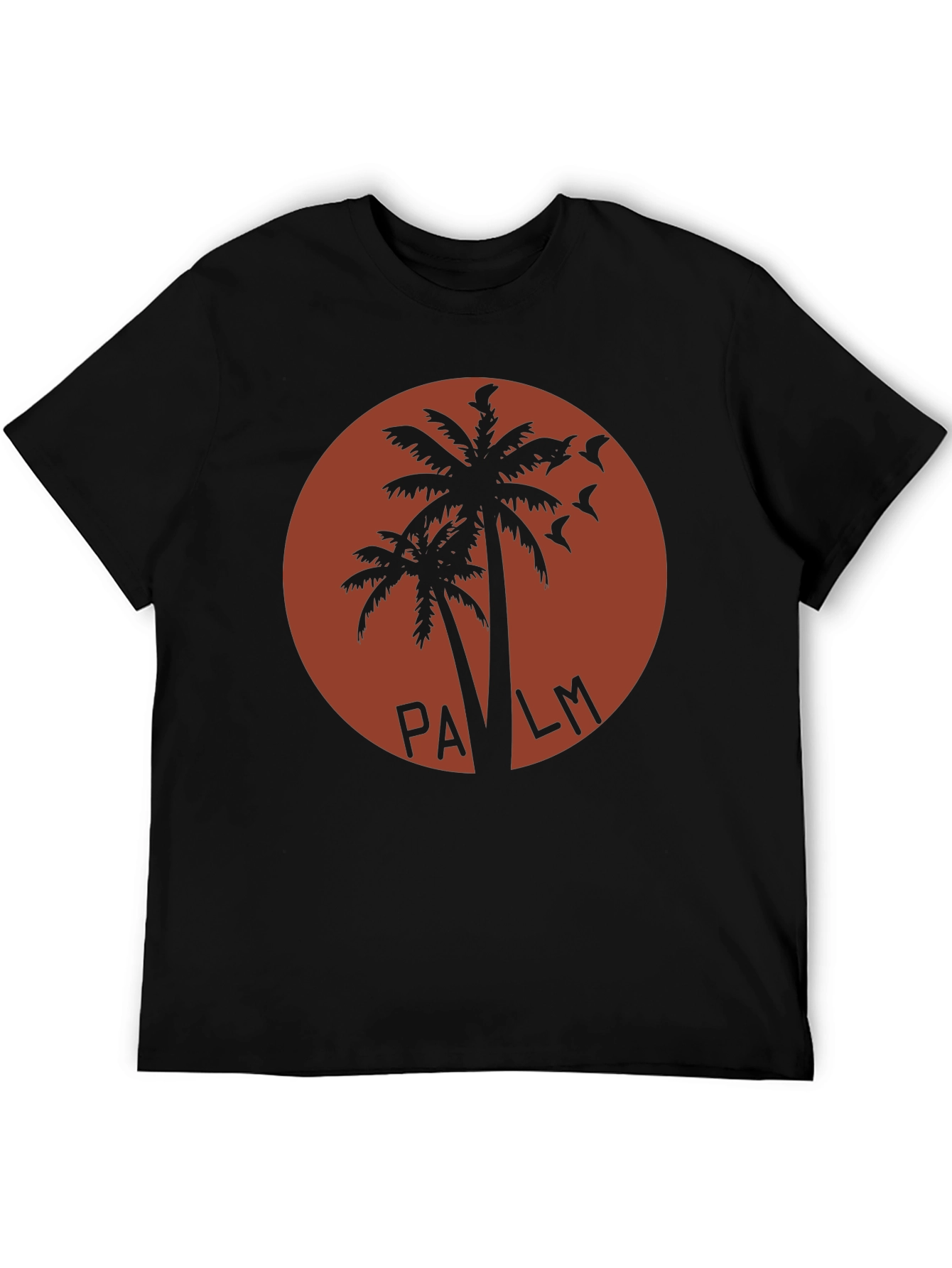 Retro Palm Tree Graphic T-Shirt - Black