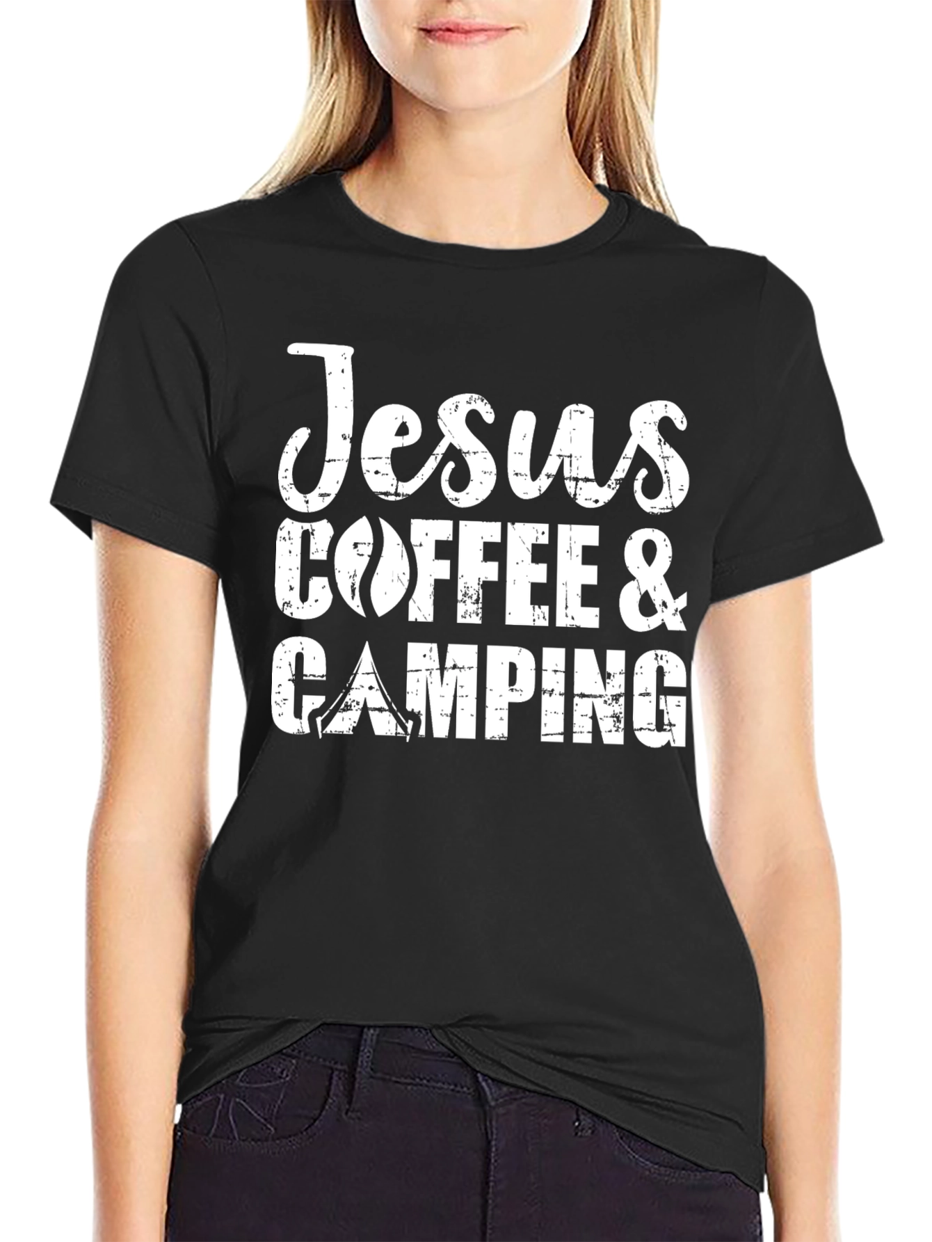 Jesus Coffee & Camping Graphic T-Shirt