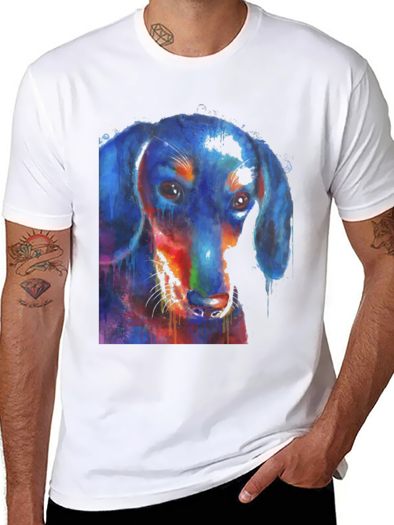 Watercolor Dachshund Graphic Tee