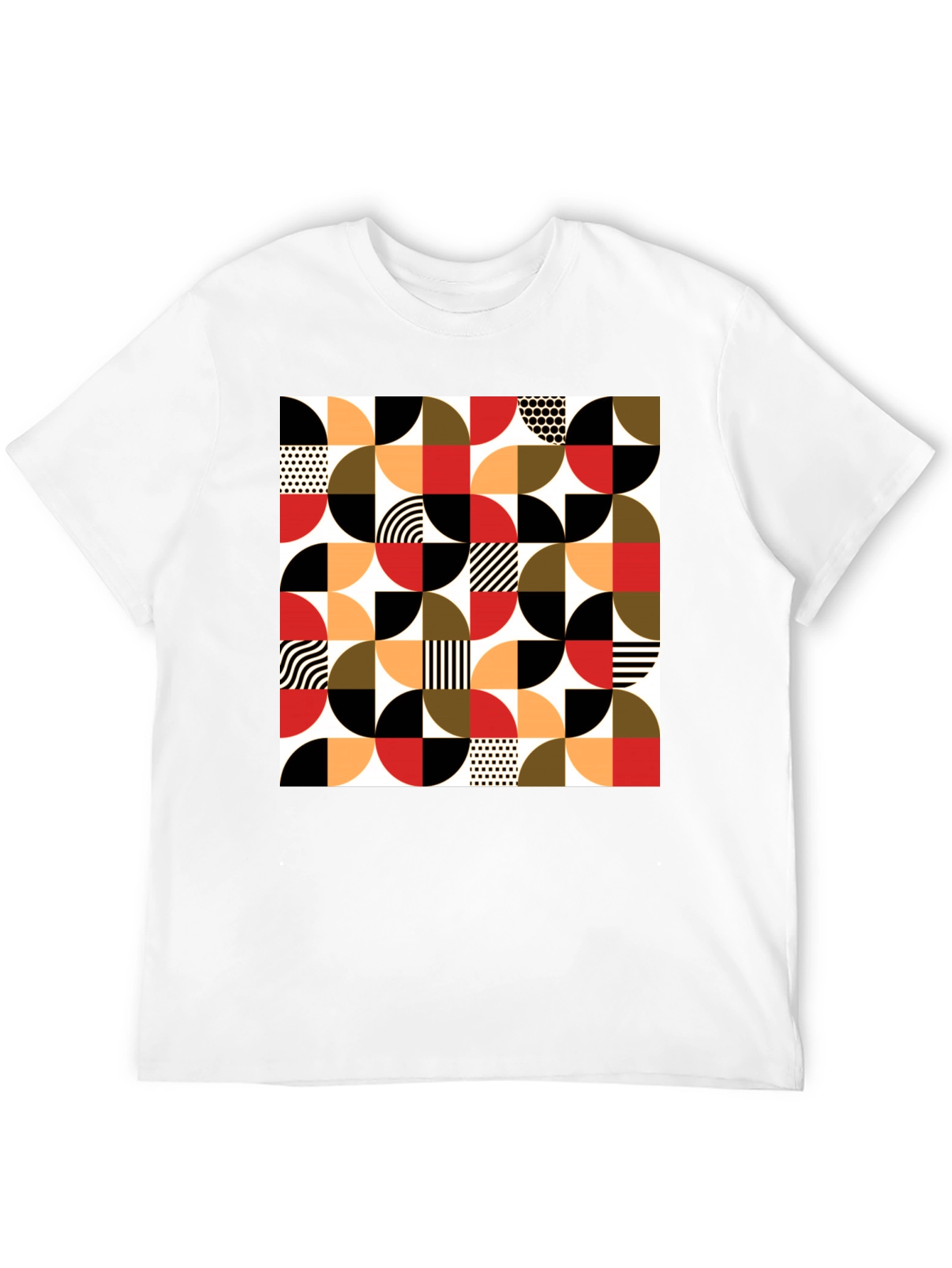 Geometric Patterned Black T-Shirt
