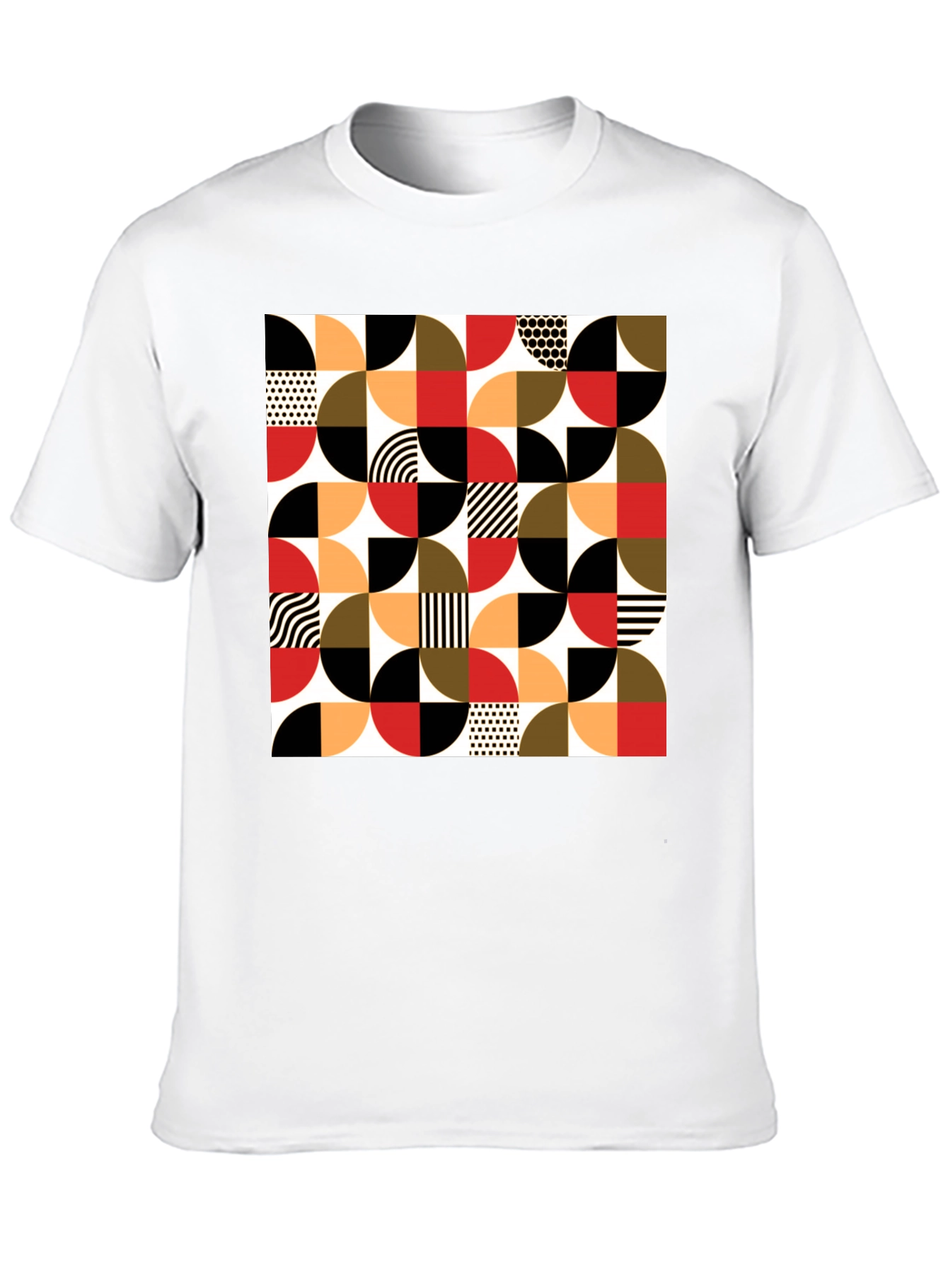 Geometric Patterned Black T-Shirt