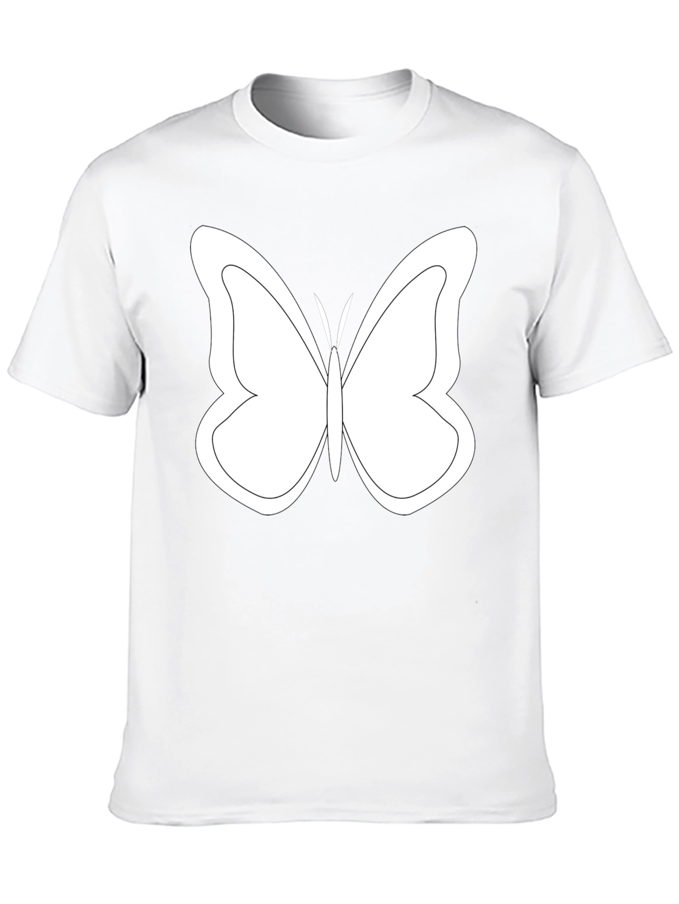 Black T-Shirt with White Butterfly Graphic