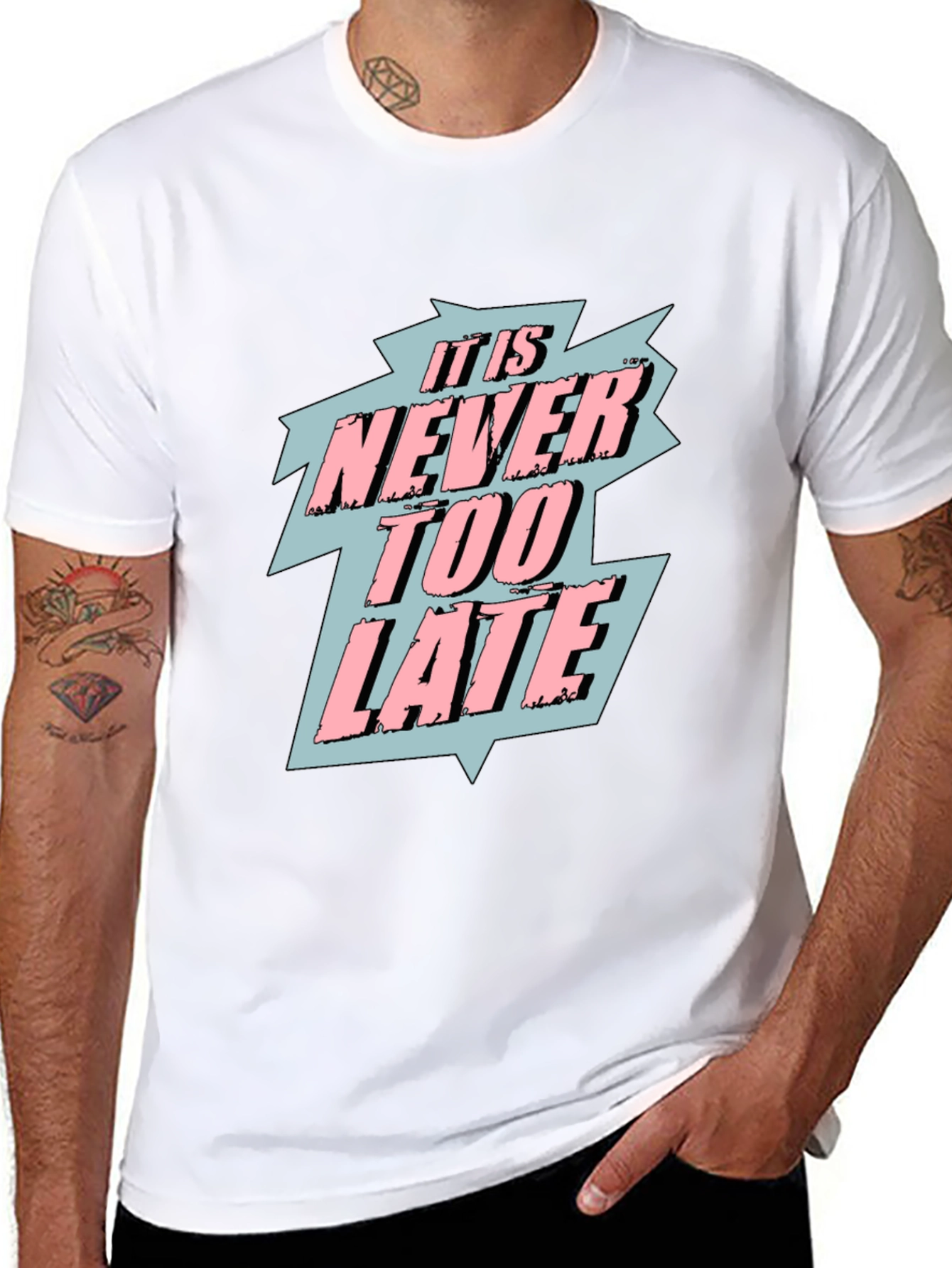 It Is Never Too Late Graphic T-Shirt - Black