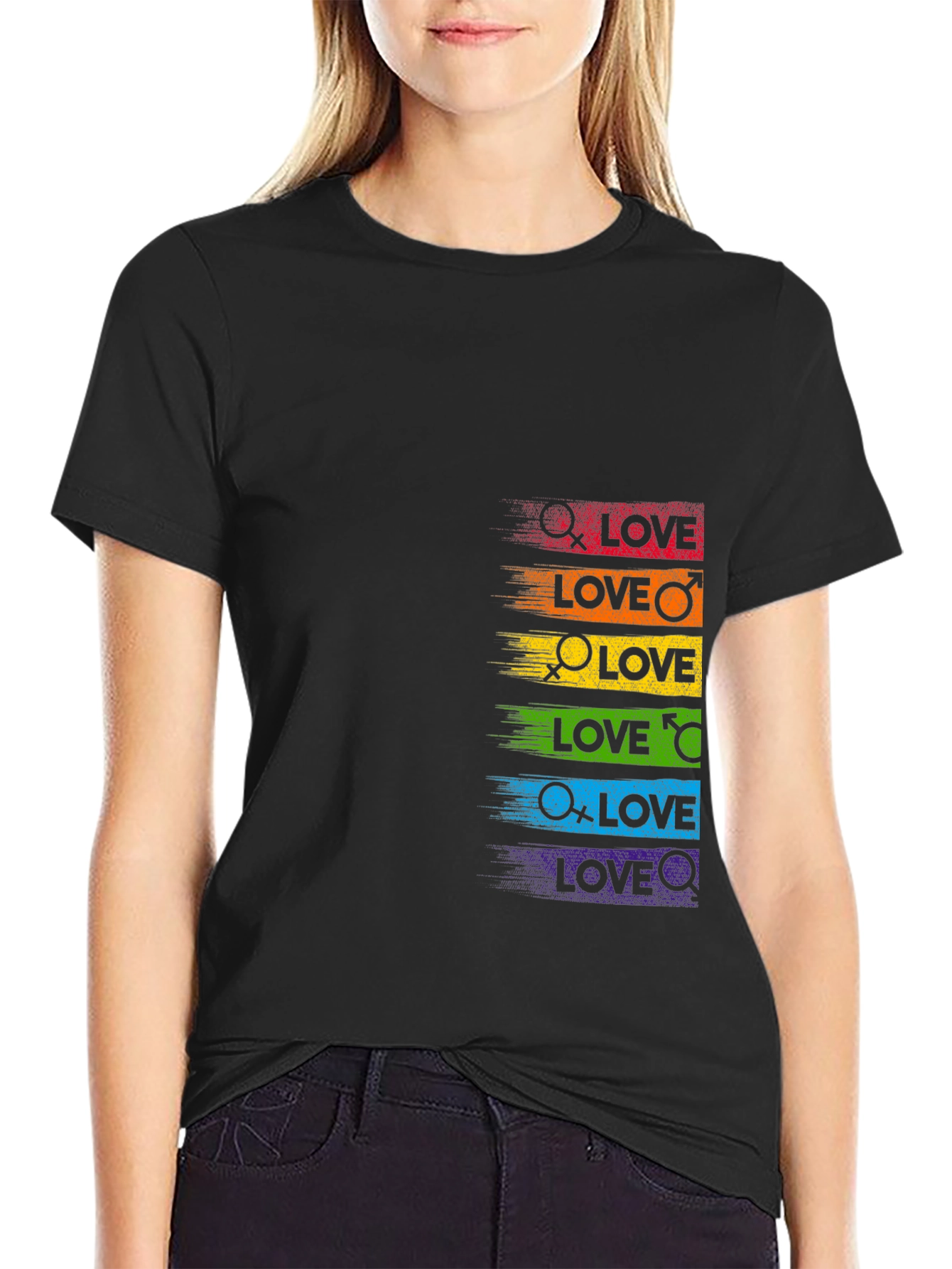 LGBTQ+ Pride Love Rainbow Graphic Tee