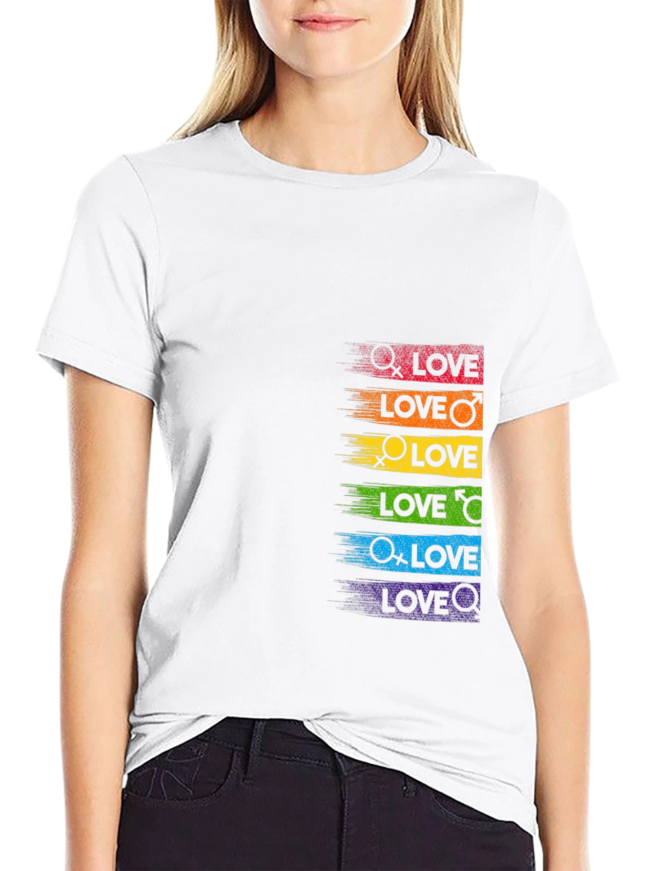 LGBTQ+ Pride Love Rainbow Graphic Tee