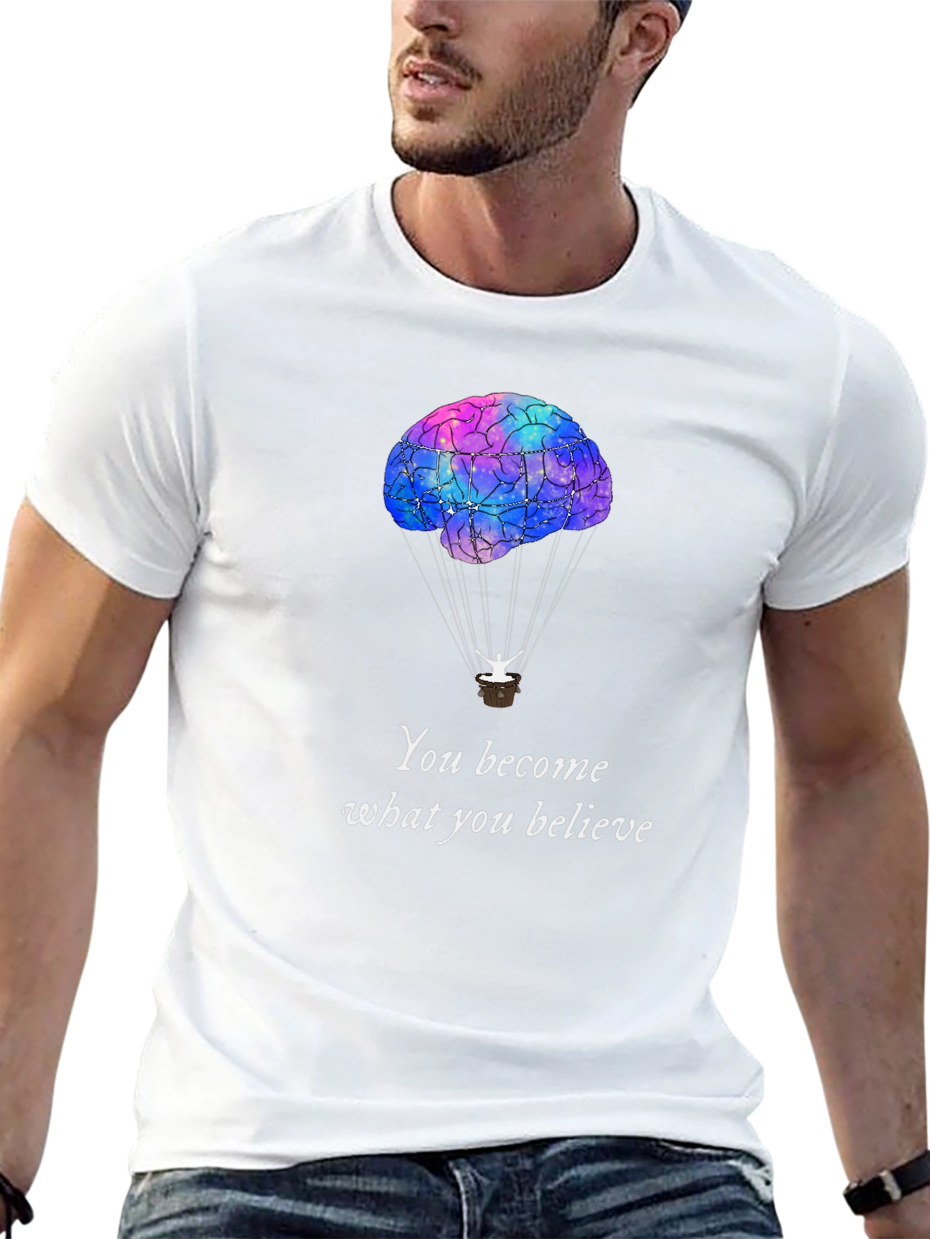 Brain Hot Air Balloon T-Shirt - Believe in Yourself!