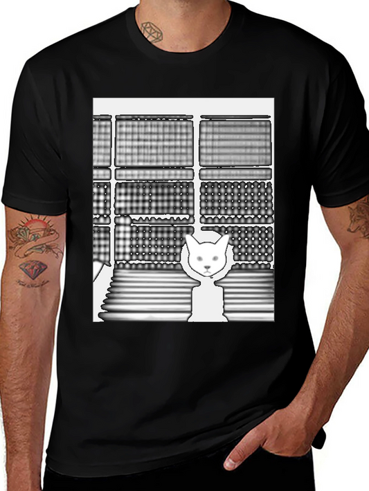 Abstract Cat Graphic Tee - Unique Design