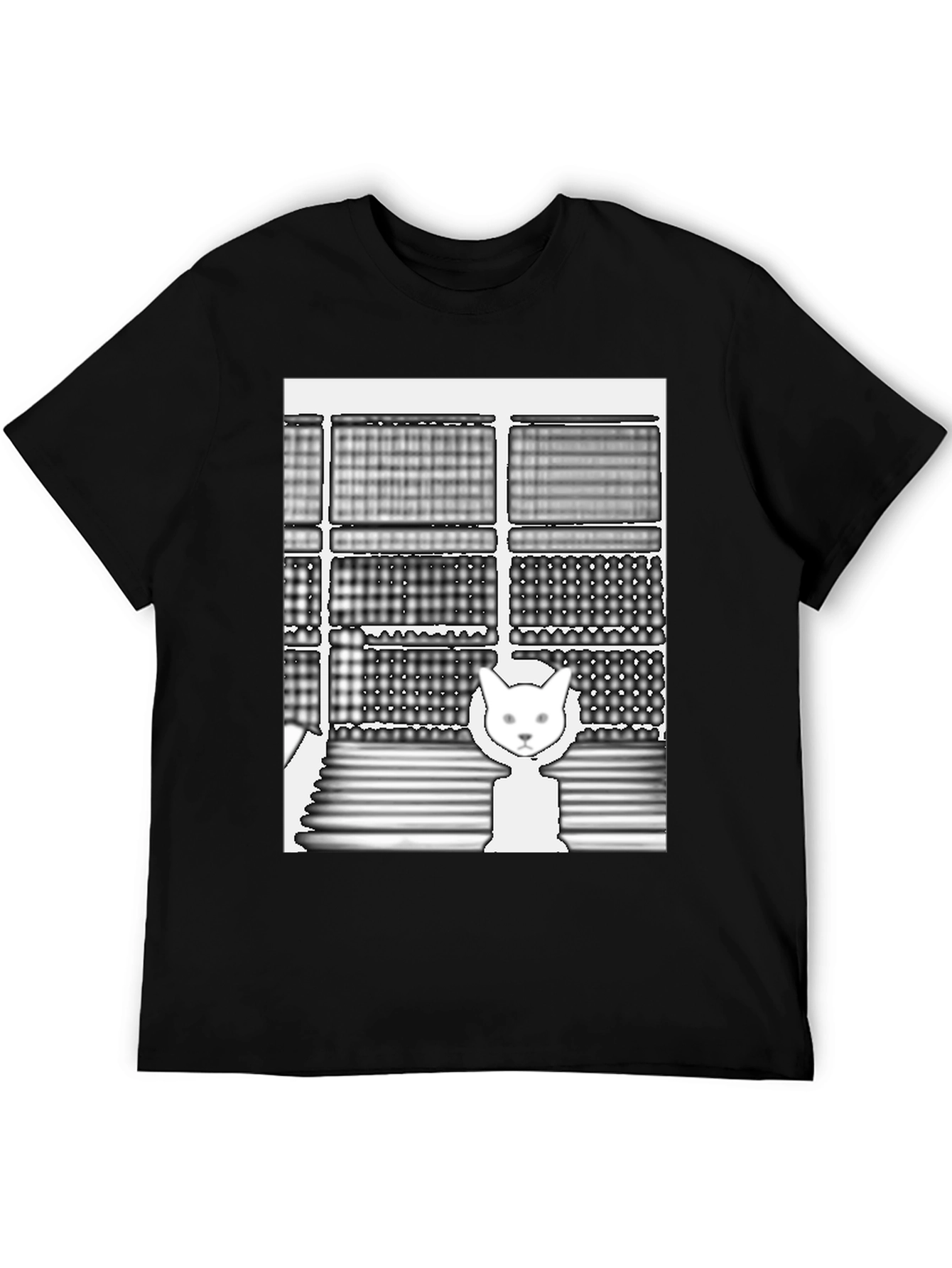 Abstract Cat Graphic Tee - Unique Design