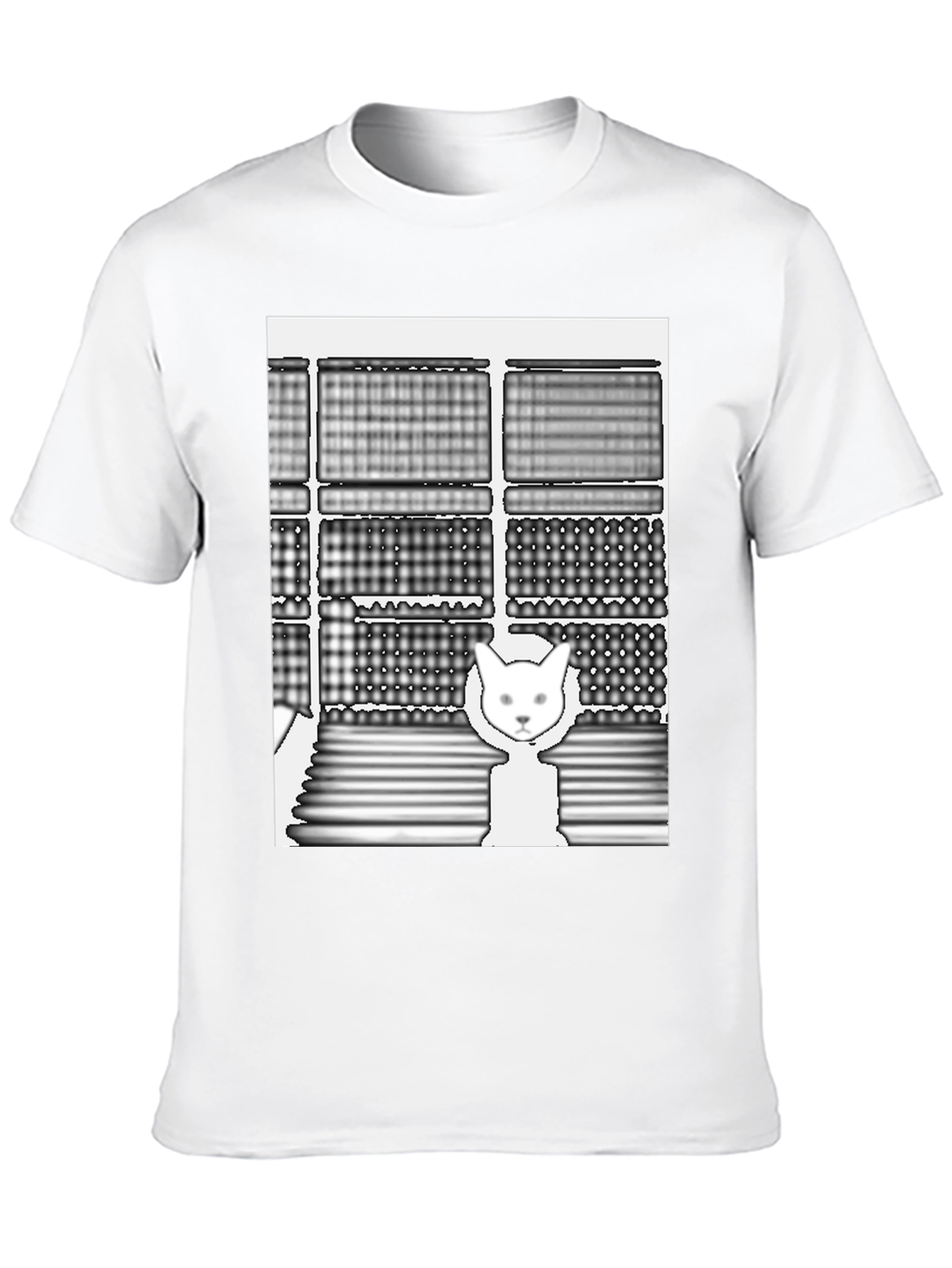 Abstract Cat Graphic Tee - Unique Design