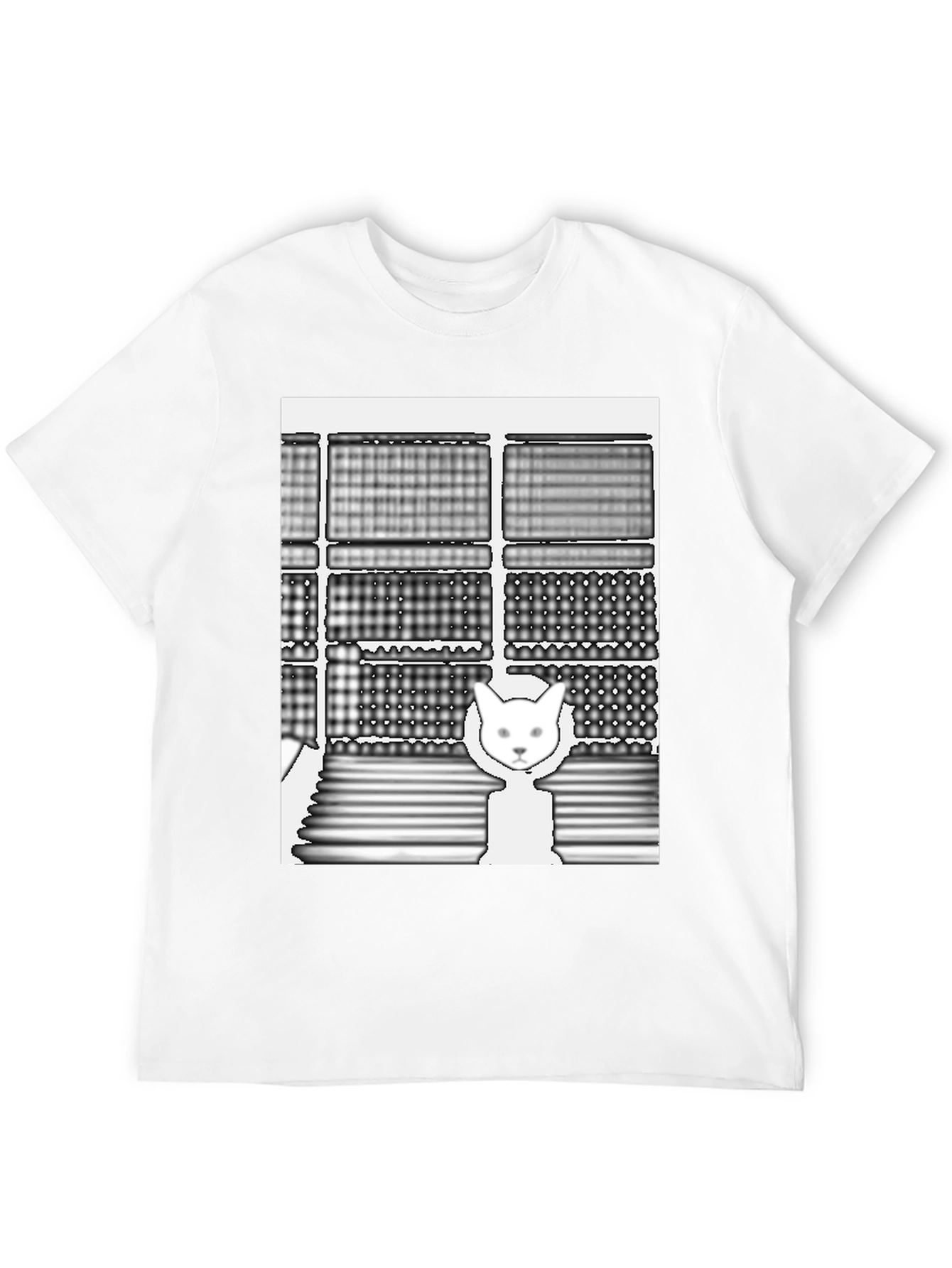 Abstract Cat Graphic Tee - Unique Design