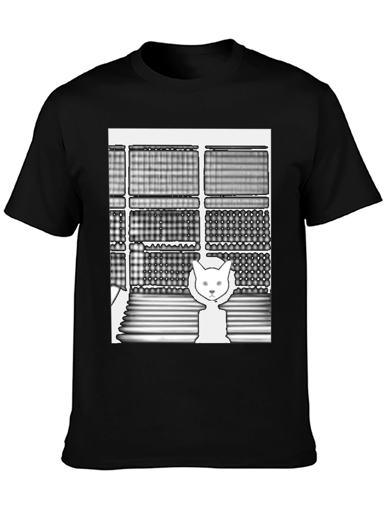 Abstract Cat Graphic Tee - Unique Design