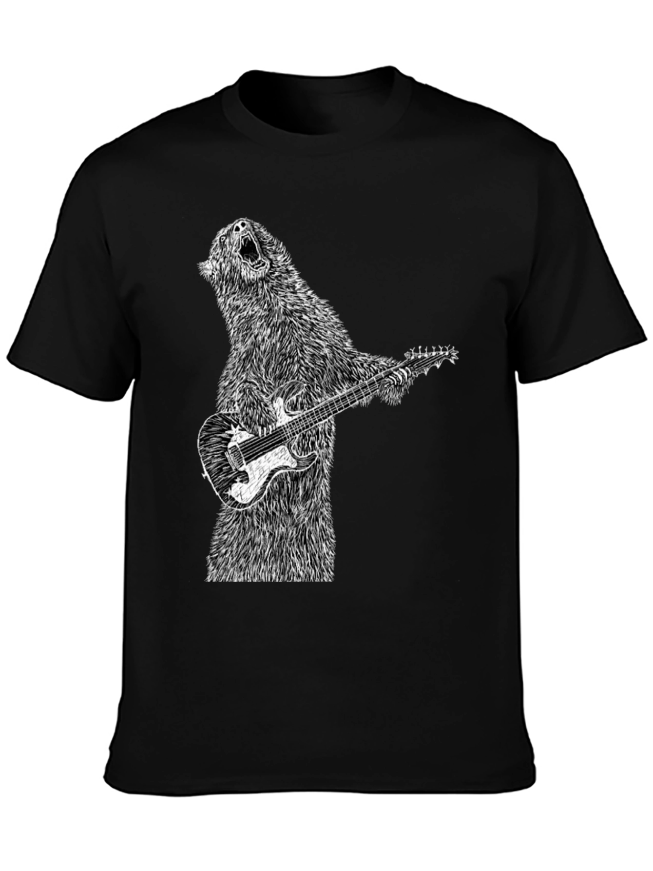 Bear Guitarist Black T-Shirt