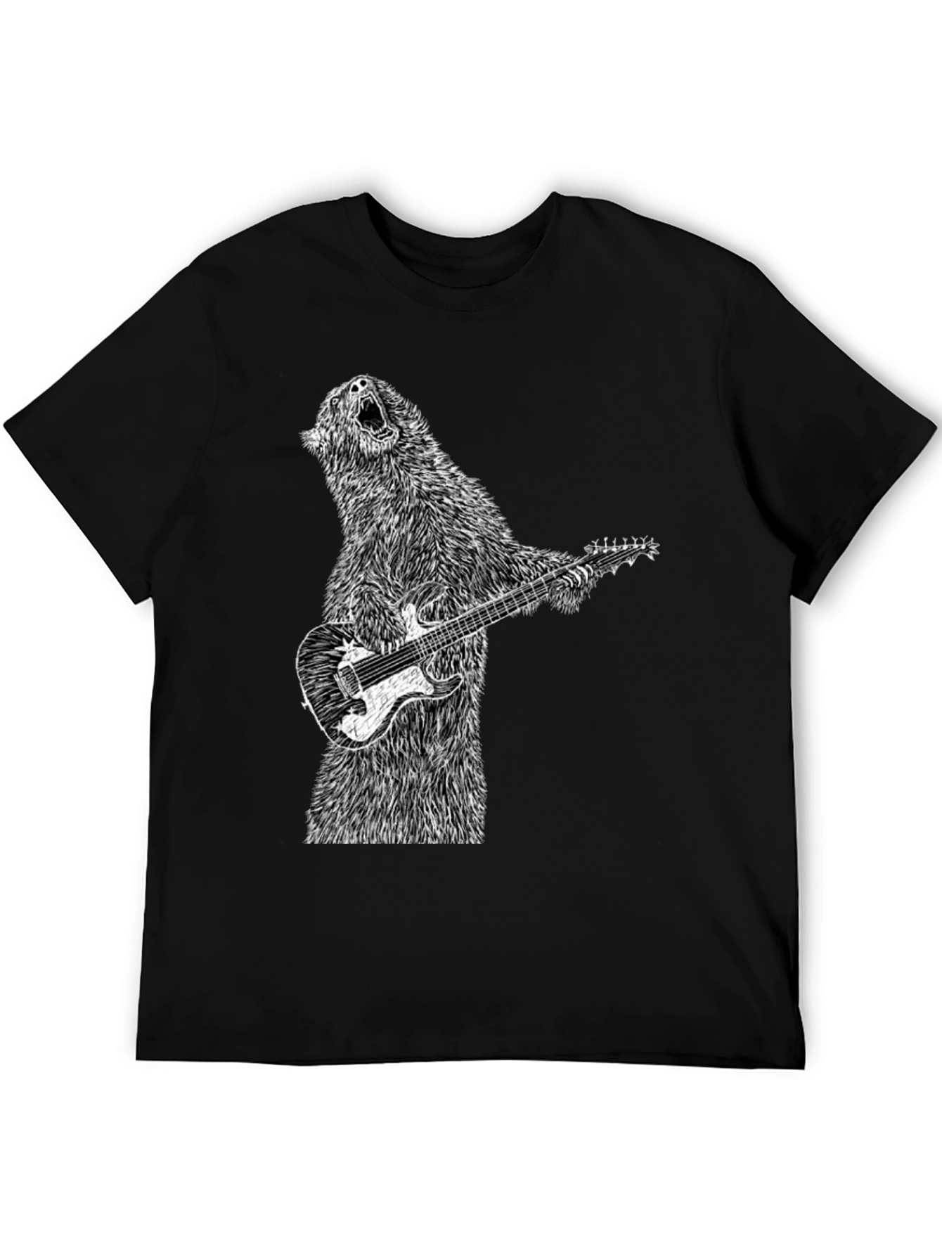 Bear Guitarist Black T-Shirt