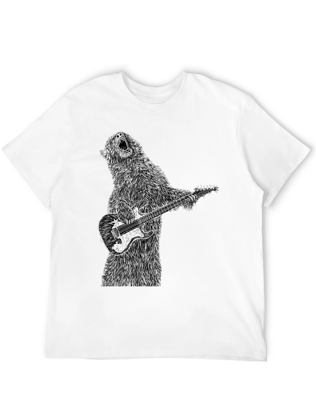 Bear Guitarist Black T-Shirt
