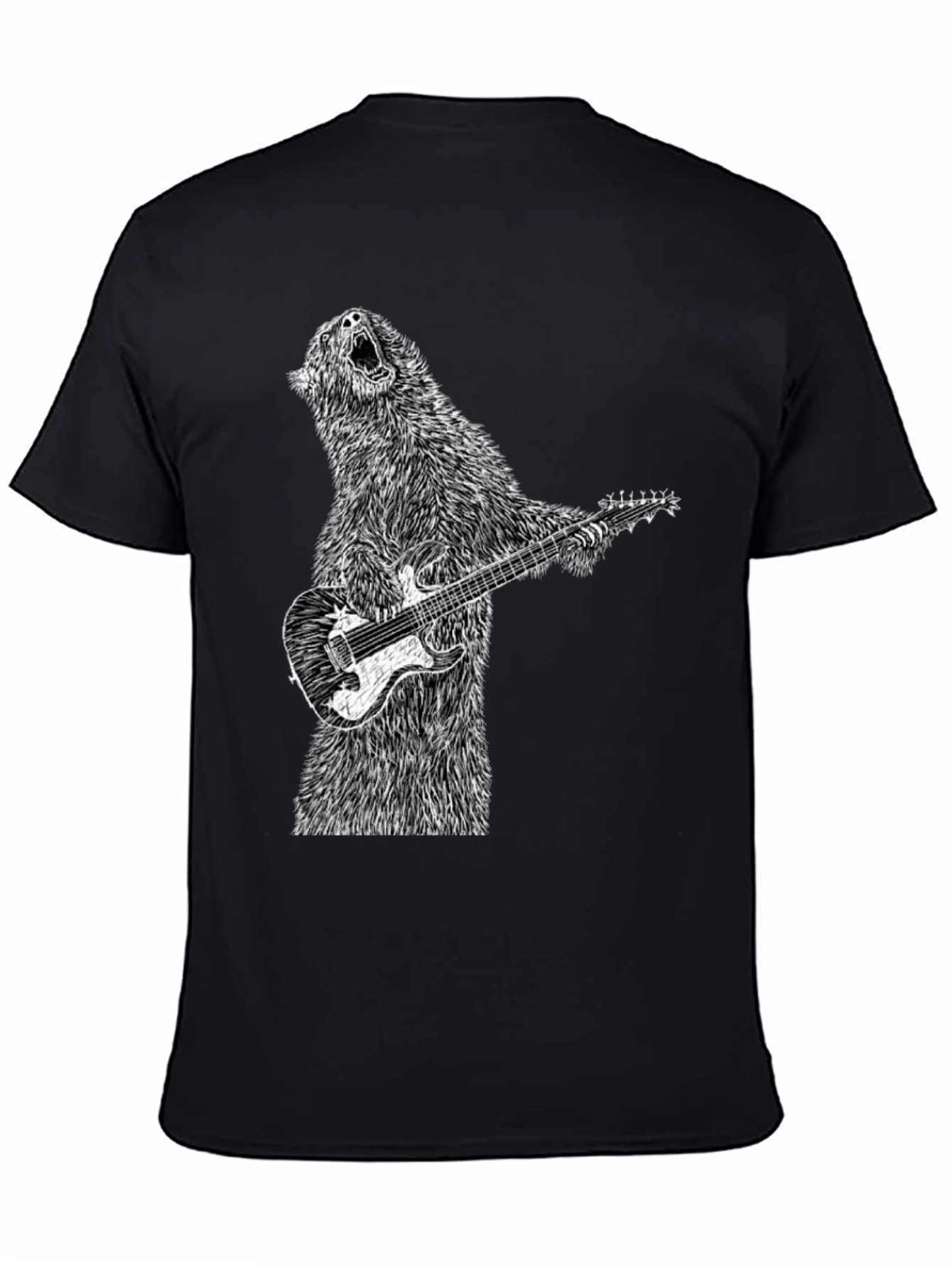 Bear Guitarist Black T-Shirt