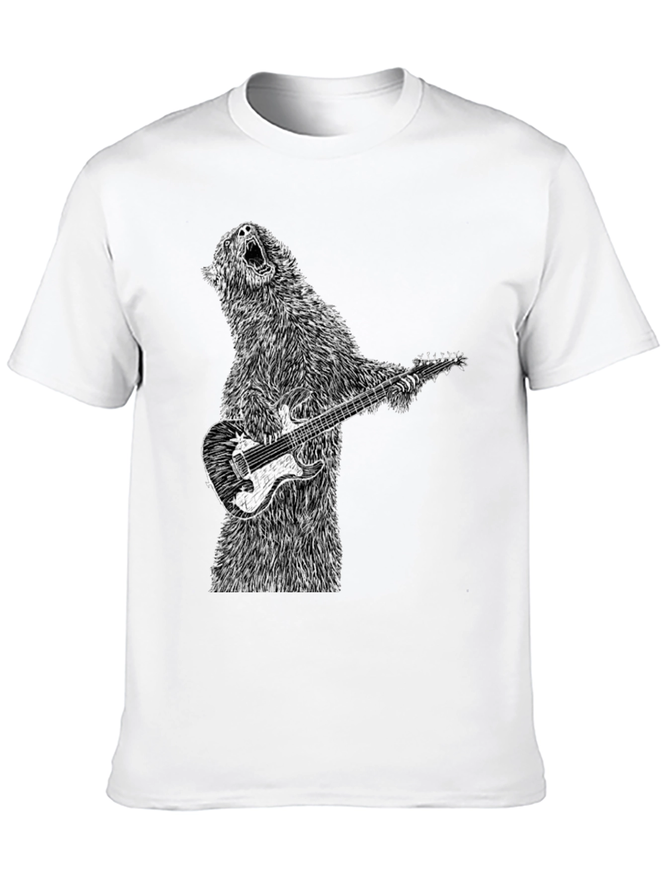 Bear Guitarist Black T-Shirt