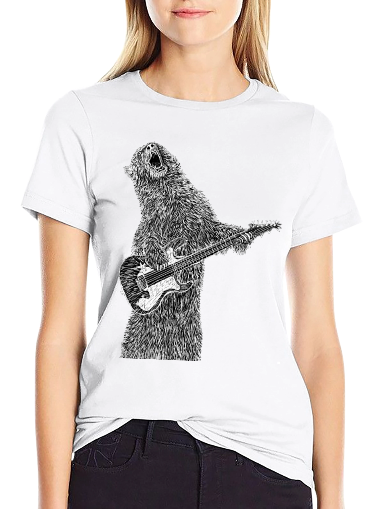 Bear Guitarist Black T-Shirt