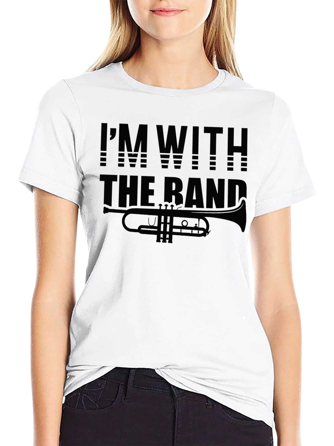 Im With The Band Trumpet Black T-Shirt