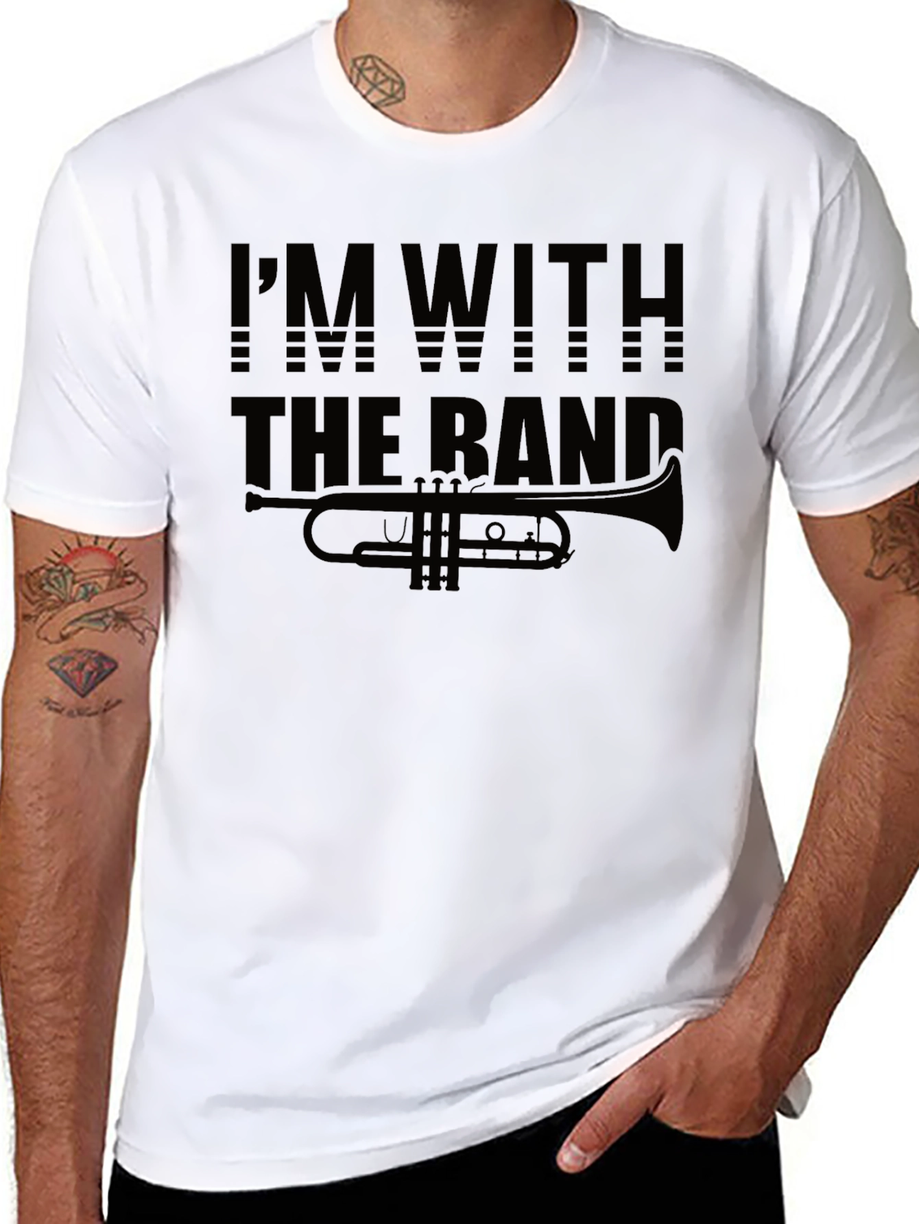 Im With The Band Trumpet Black T-Shirt