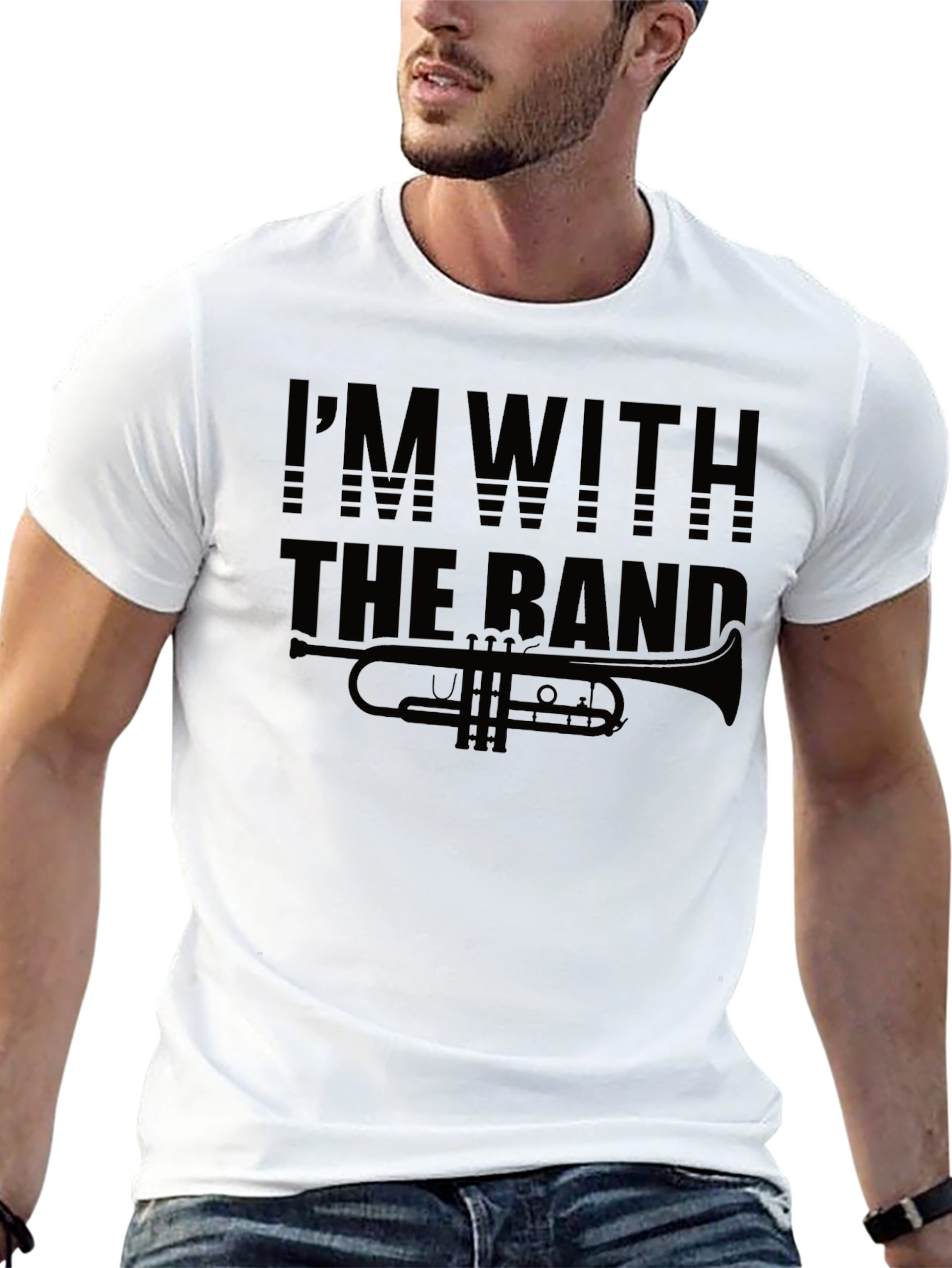 Im With The Band Trumpet Black T-Shirt