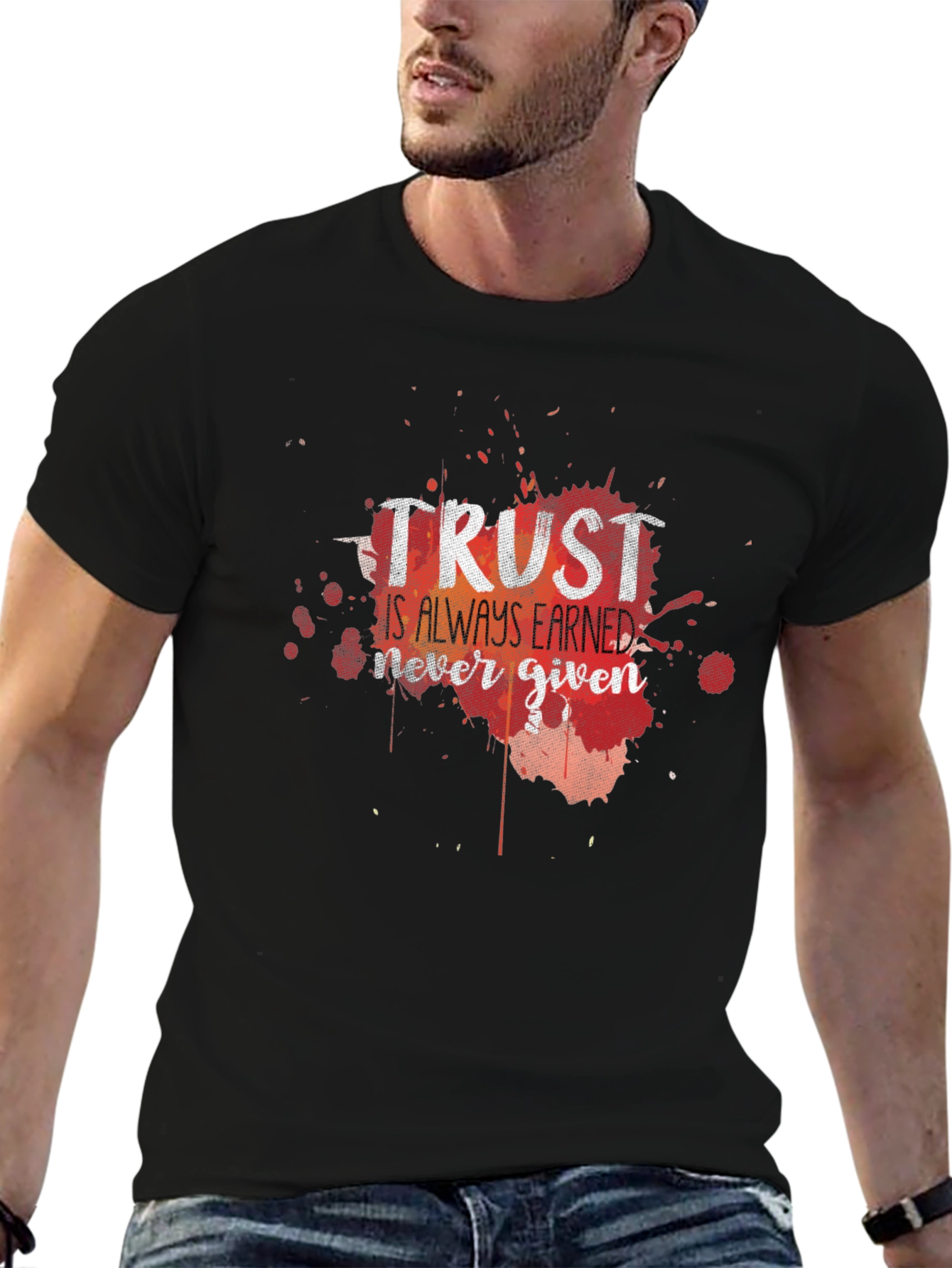 Trust Earned T-Shirt - Black Casual Tee