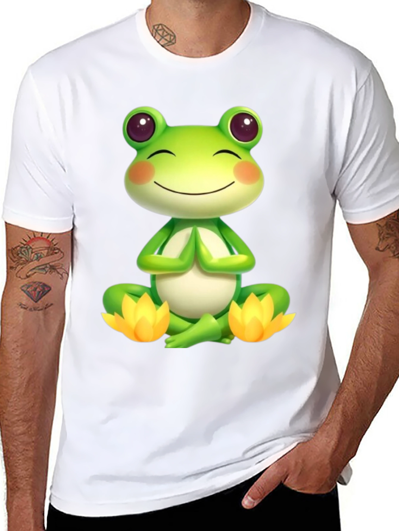 Meditating Frog T-Shirt - Zen Vibes