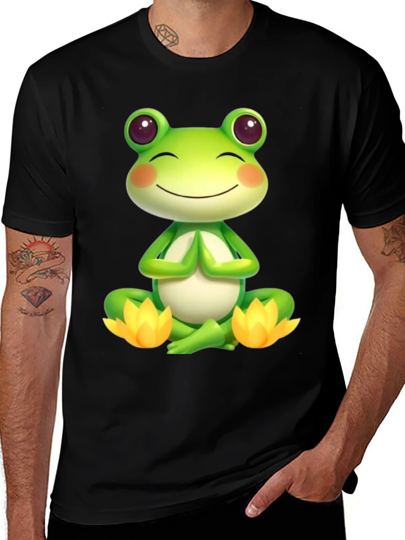Meditating Frog T-Shirt - Zen Vibes