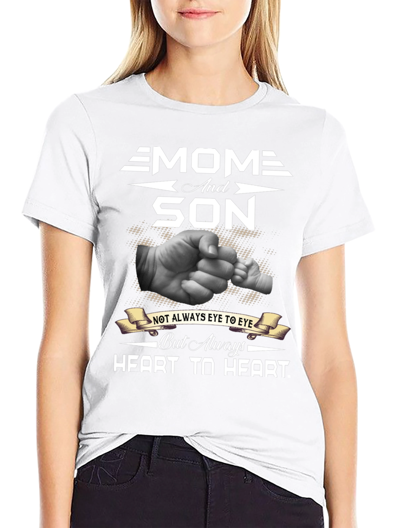 Mom and Son Heart-to-Heart Graphic Tee