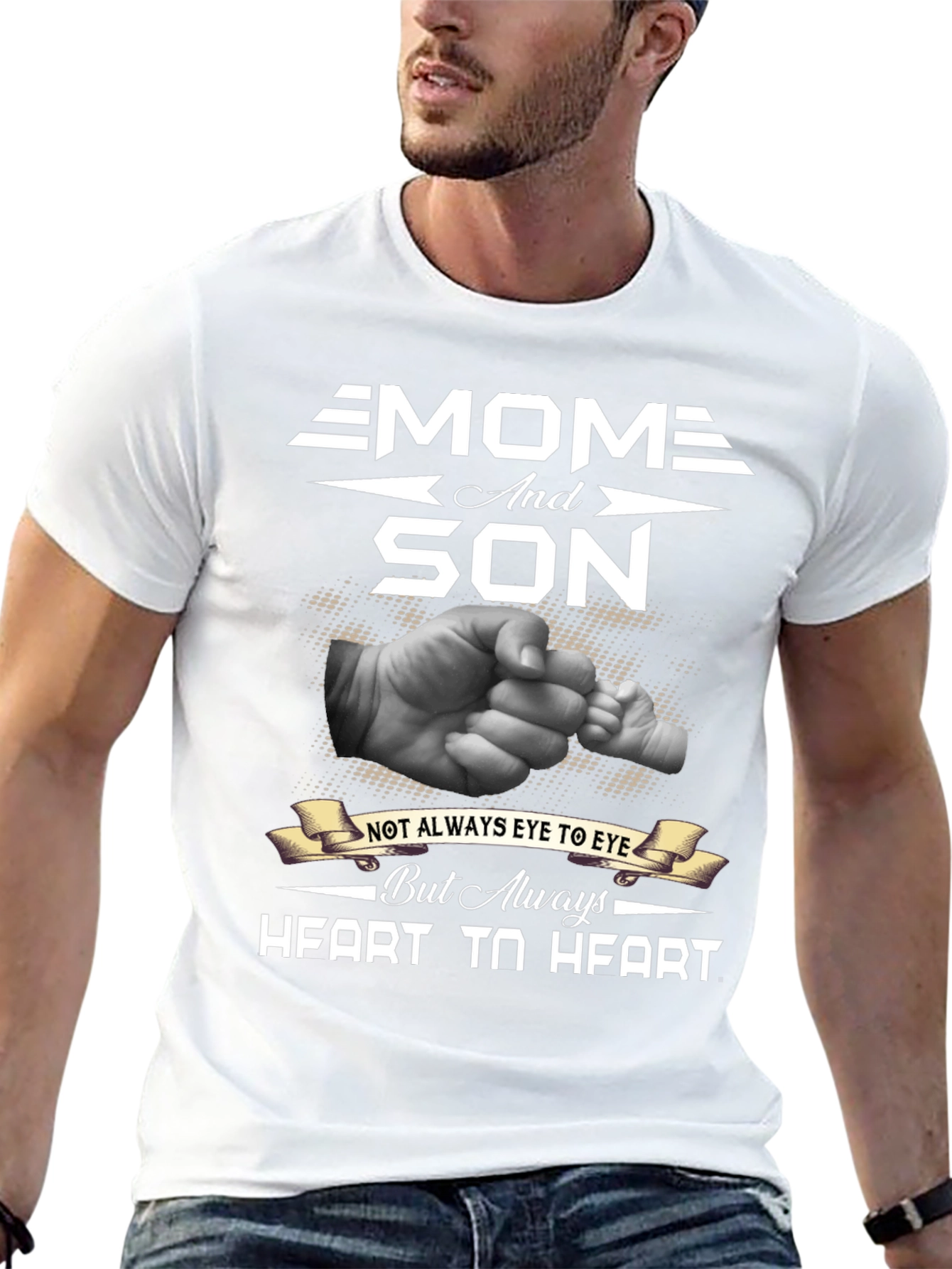 Mom and Son Heart-to-Heart Graphic Tee