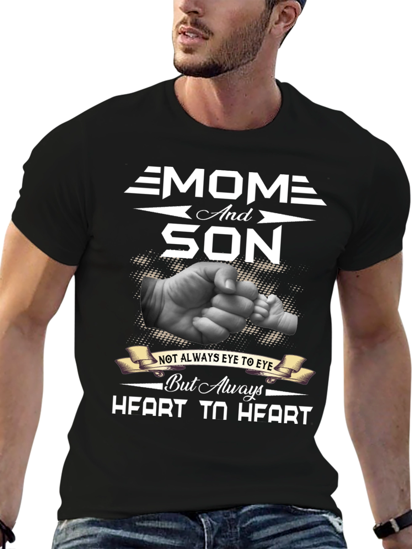 Mom and Son Heart-to-Heart Graphic Tee