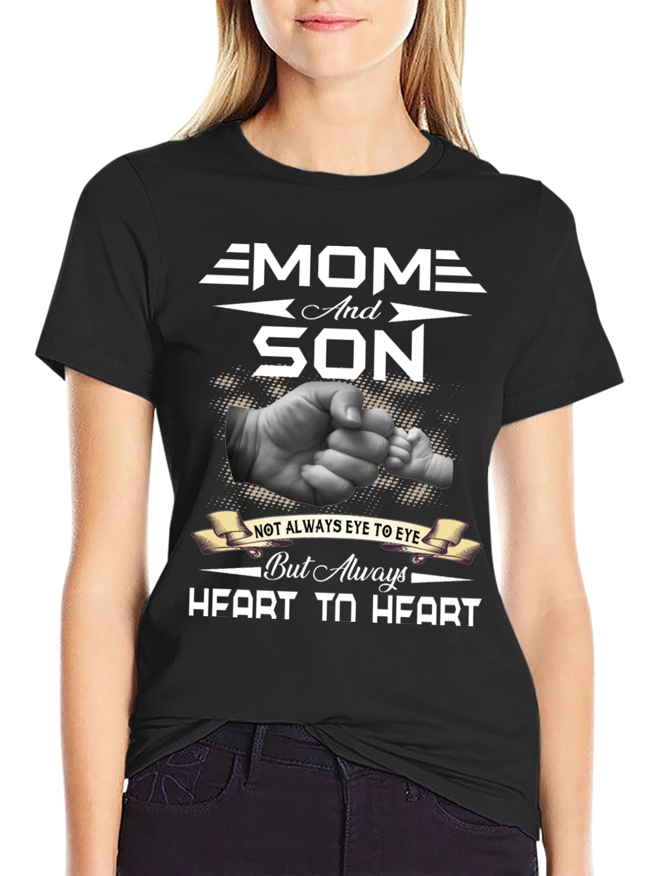 Mom and Son Heart-to-Heart Graphic Tee