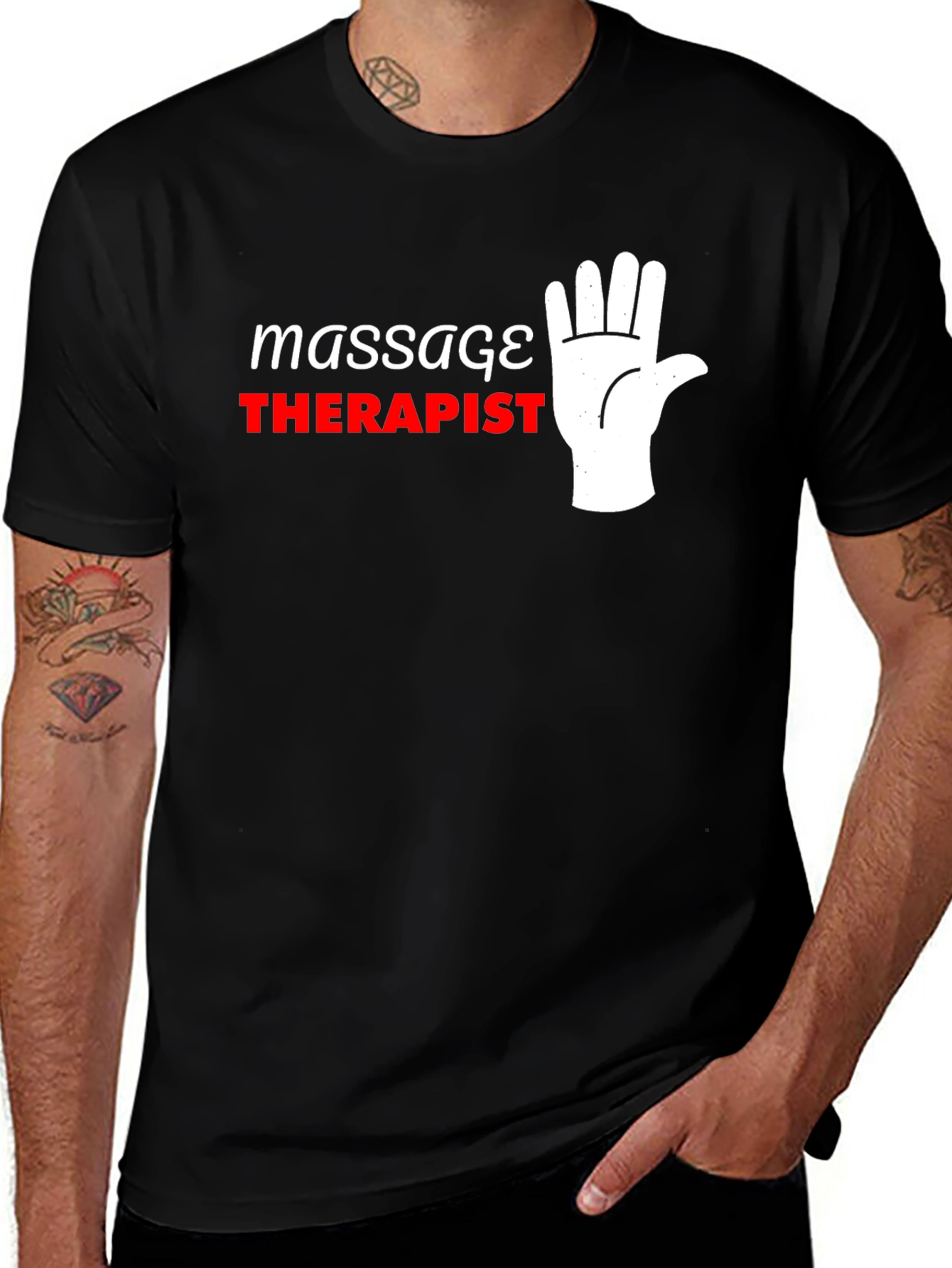 Massage Therapist T-Shirt - Funny Hand Design