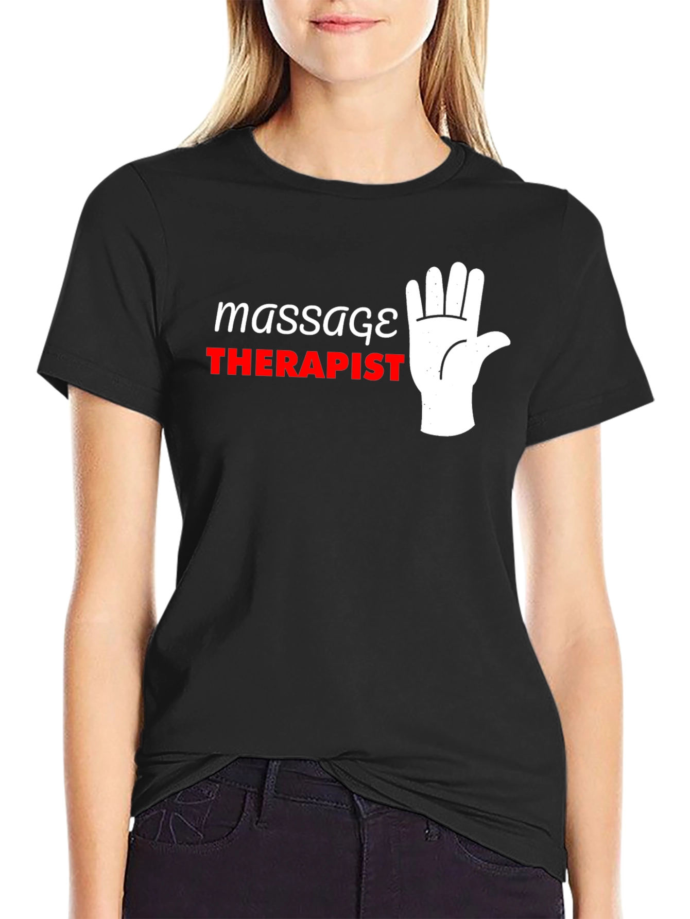 Massage Therapist T-Shirt - Funny Hand Design
