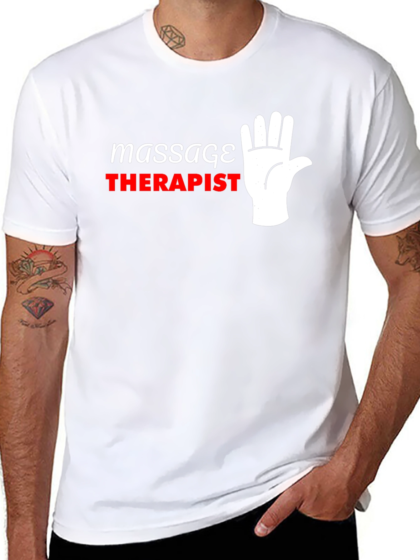 Massage Therapist T-Shirt - Funny Hand Design