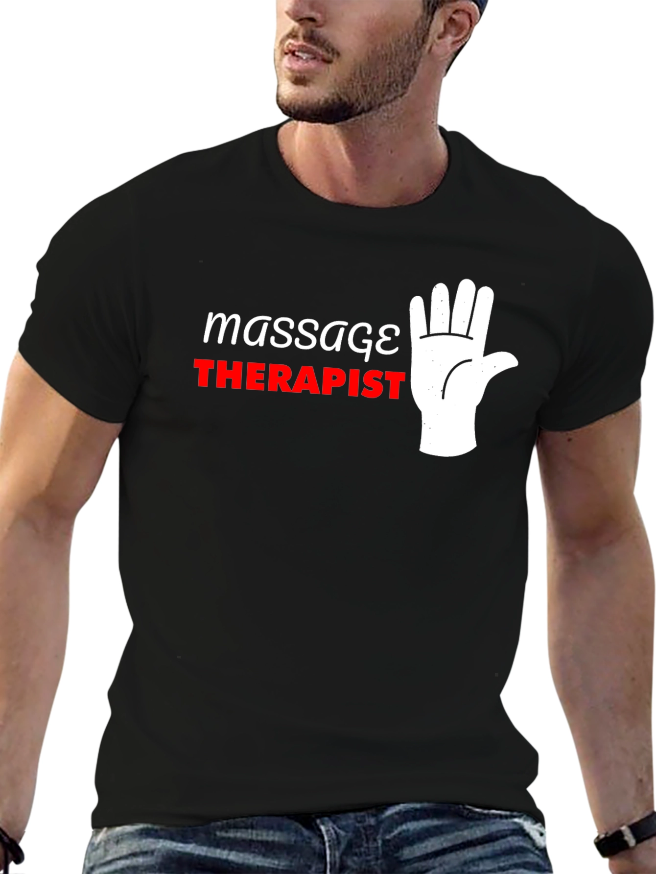 Massage Therapist T-Shirt - Funny Hand Design