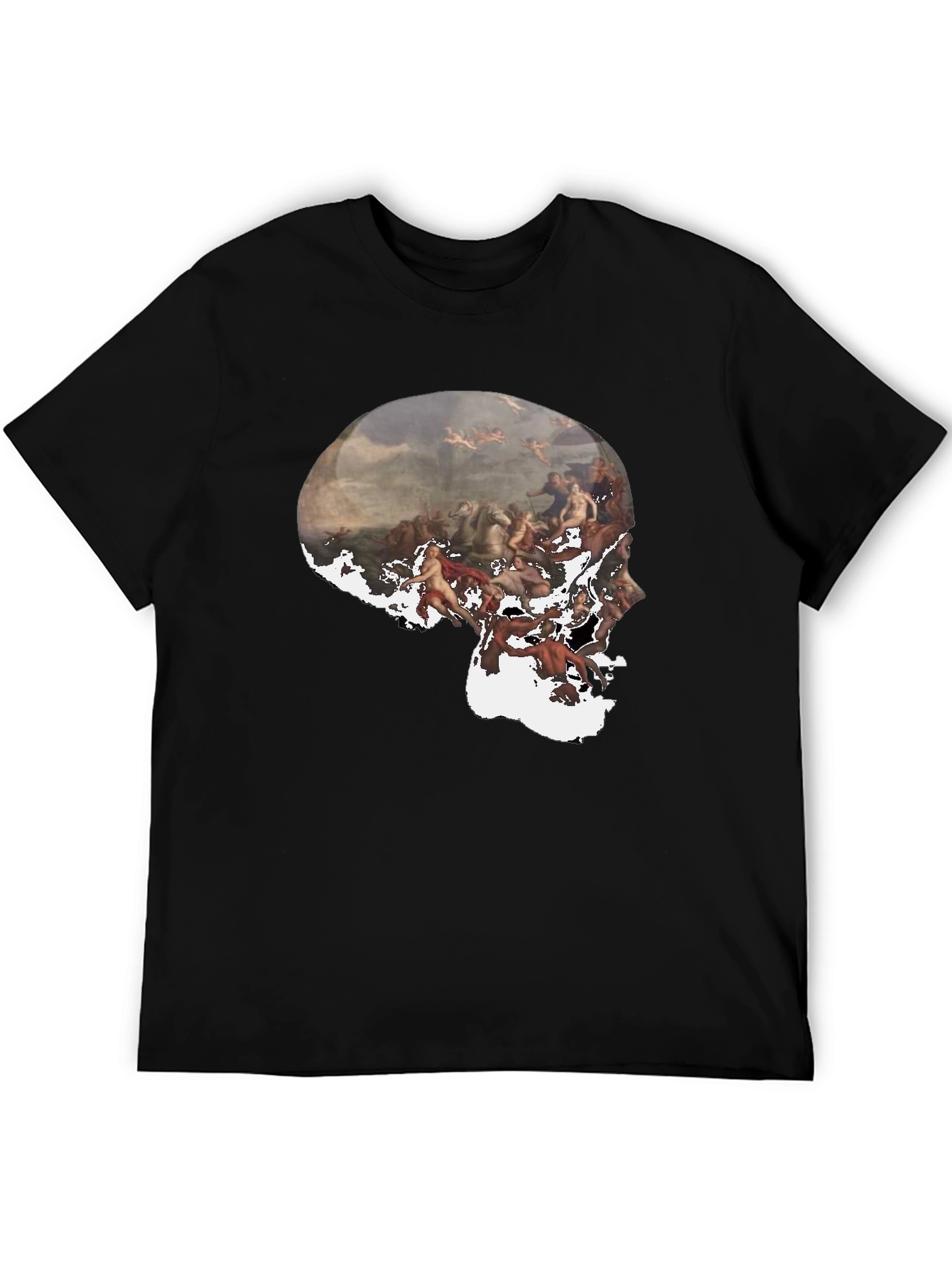 Skull Art Graphic Black T-Shirt