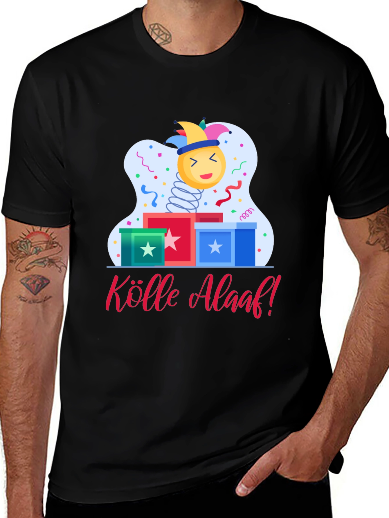 Kölle Alaaf T-Shirt - Festive Jack-in-the-Box Design