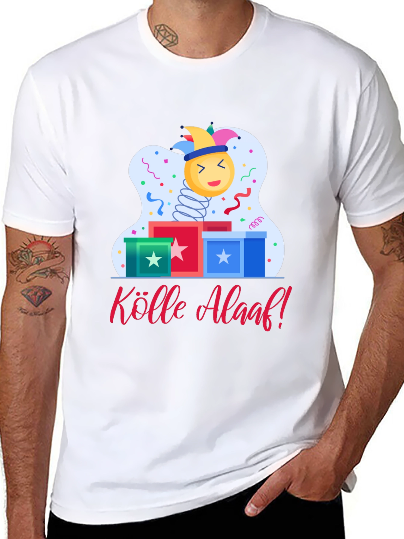 Kölle Alaaf T-Shirt - Festive Jack-in-the-Box Design