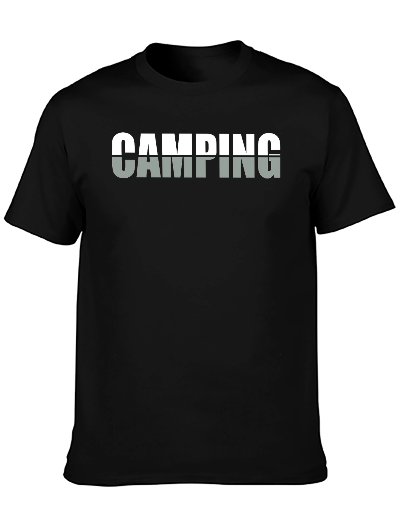 Camping Graphic T-Shirt - Black Cotton Tee