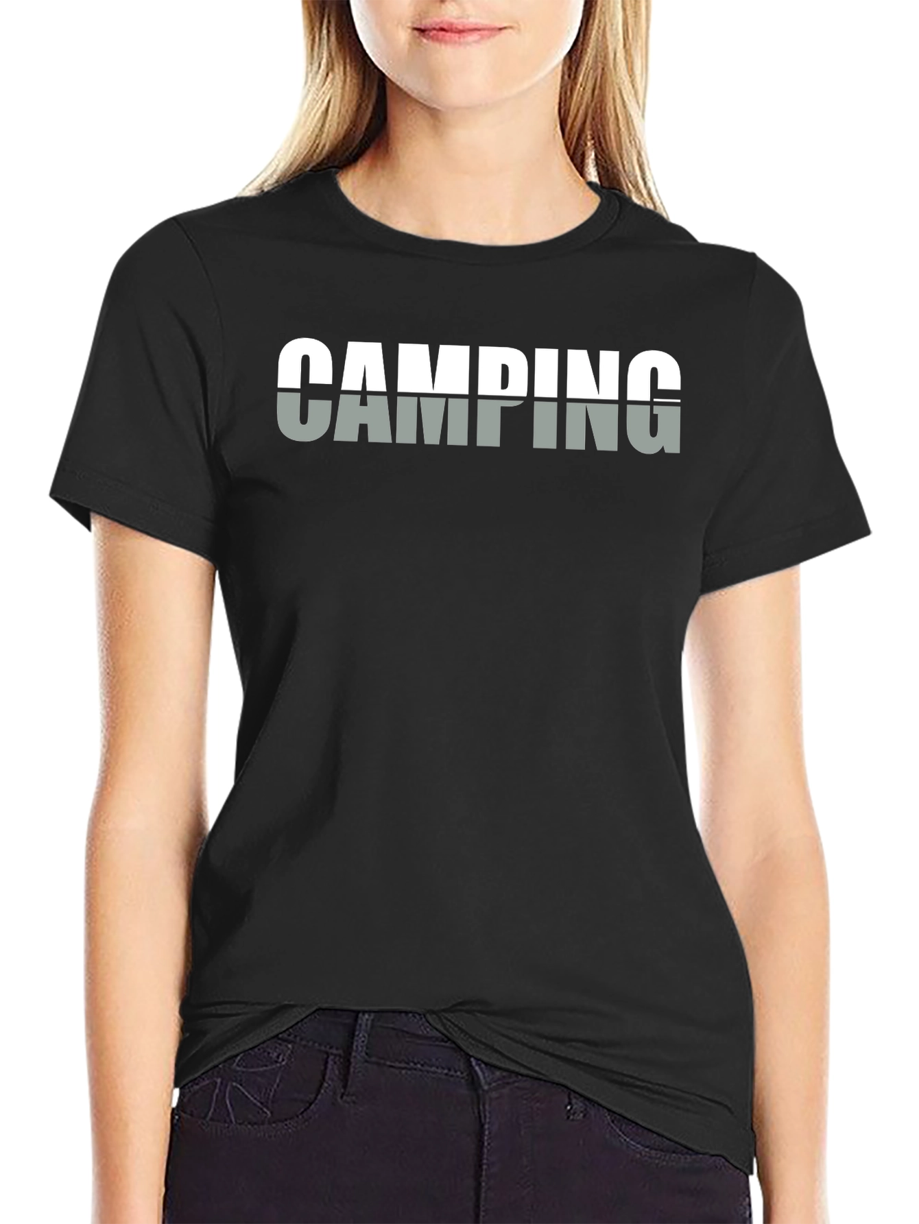 Camping Graphic T-Shirt - Black Cotton Tee