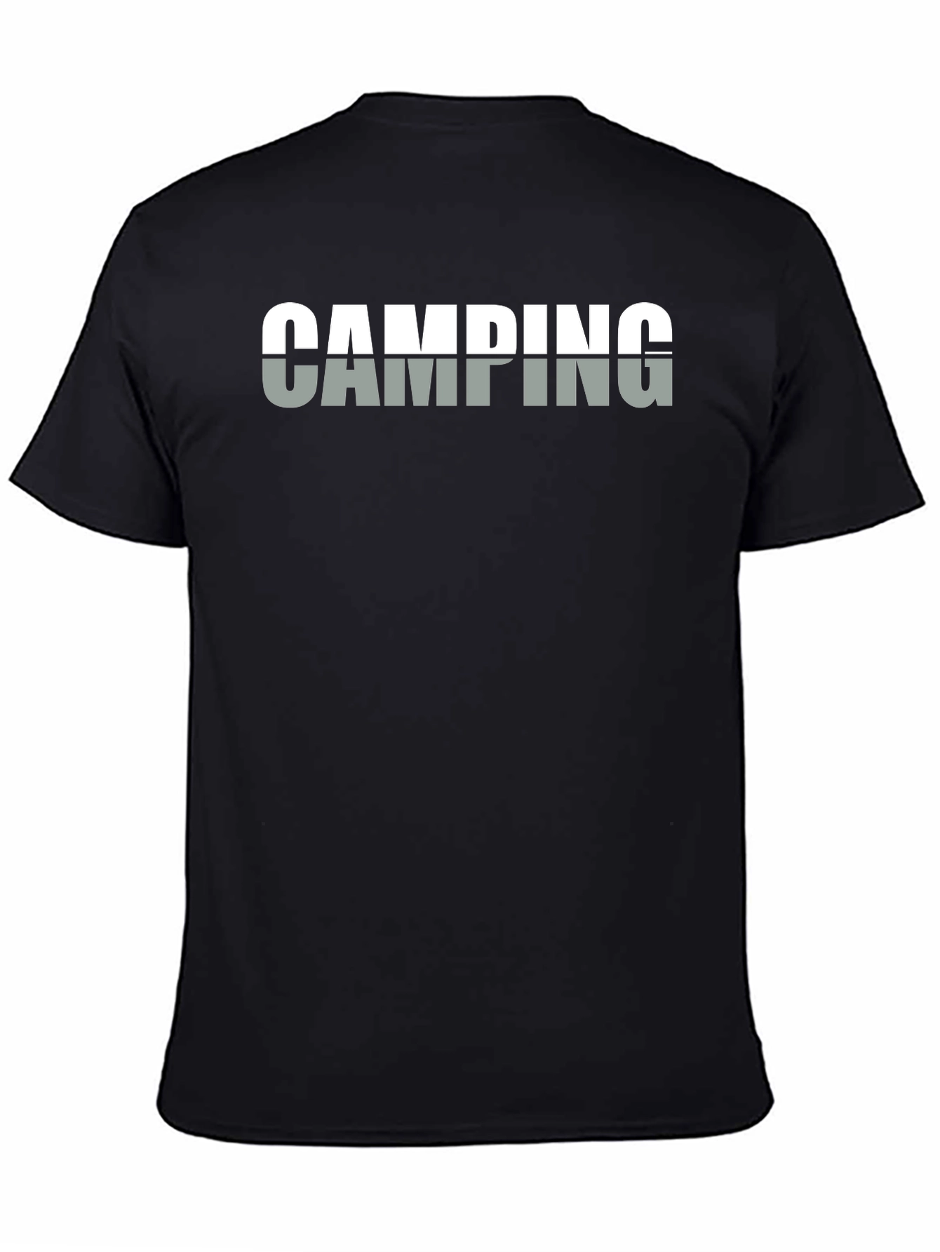 Camping Graphic T-Shirt - Black Cotton Tee