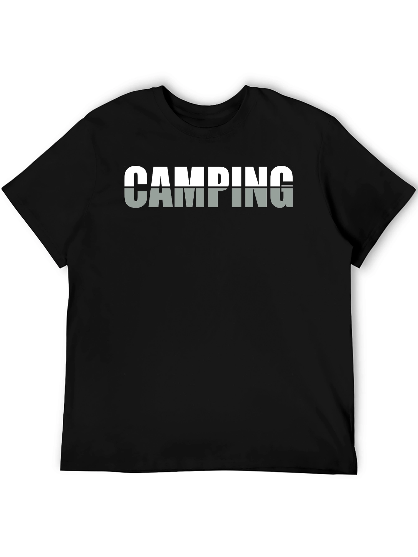 Camping Graphic T-Shirt - Black Cotton Tee