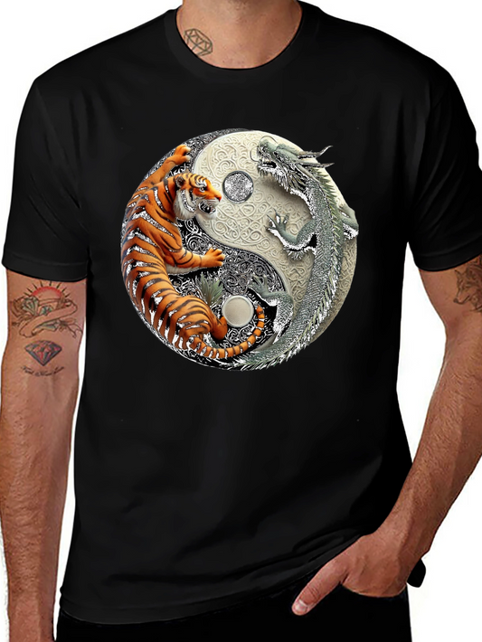 Yin Yang Tiger Dragon Graphic Tee
