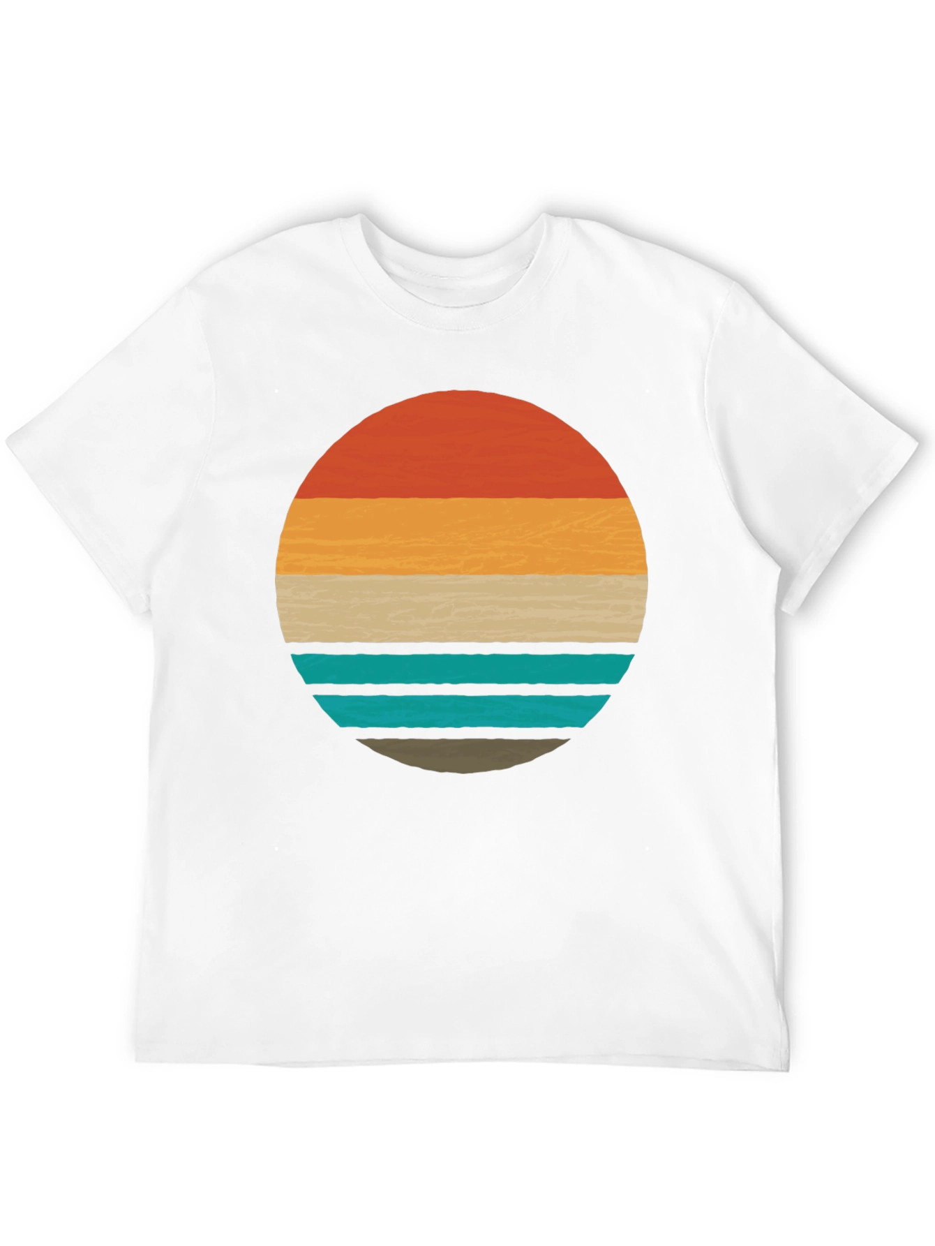 Retro Sunset Graphic Tee - Stylish Mens Black T-Shirt