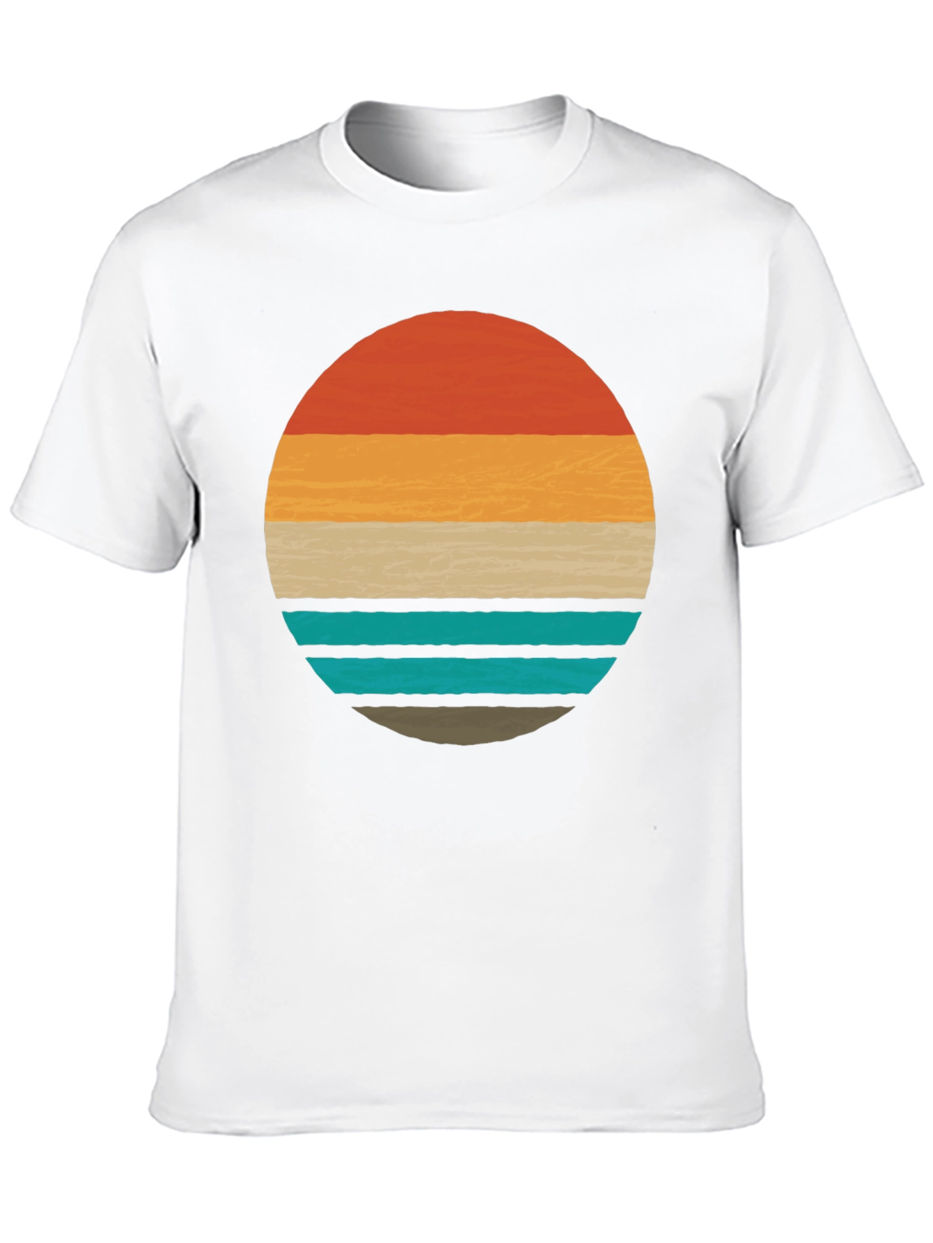 Retro Sunset Graphic Tee - Stylish Mens Black T-Shirt