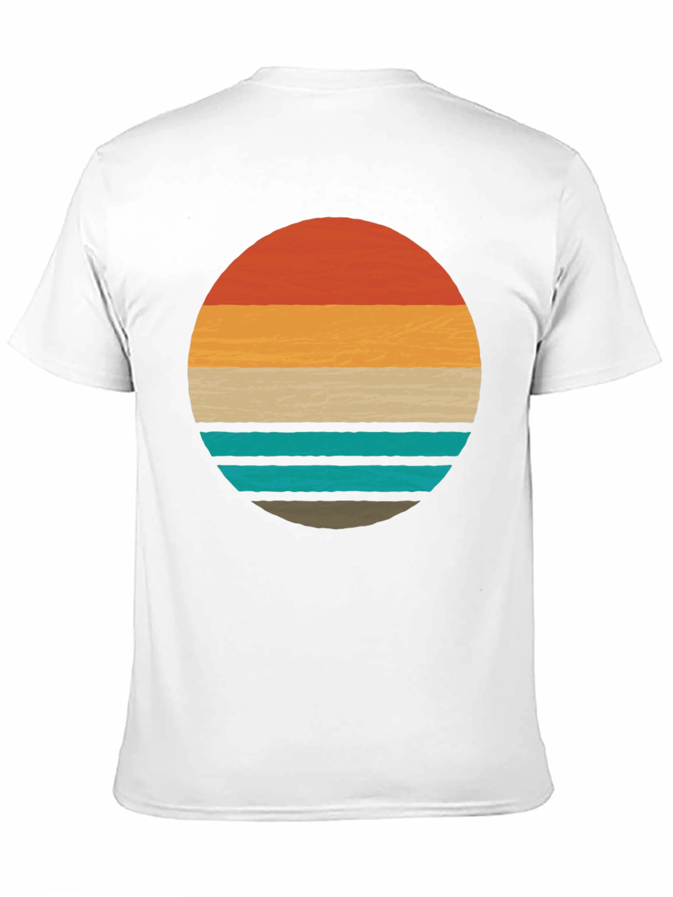 Retro Sunset Graphic Tee - Stylish Mens Black T-Shirt